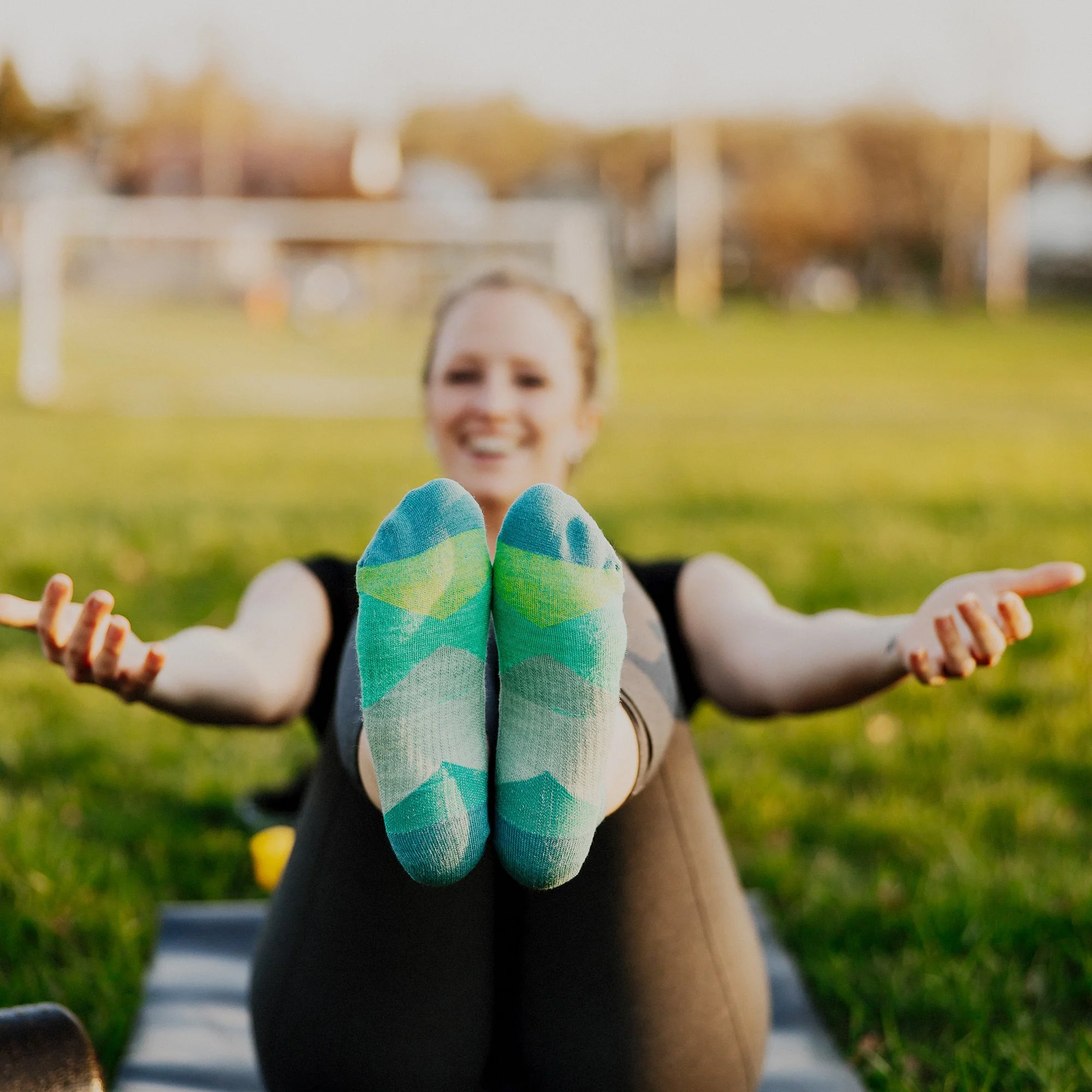 women showing off her socks