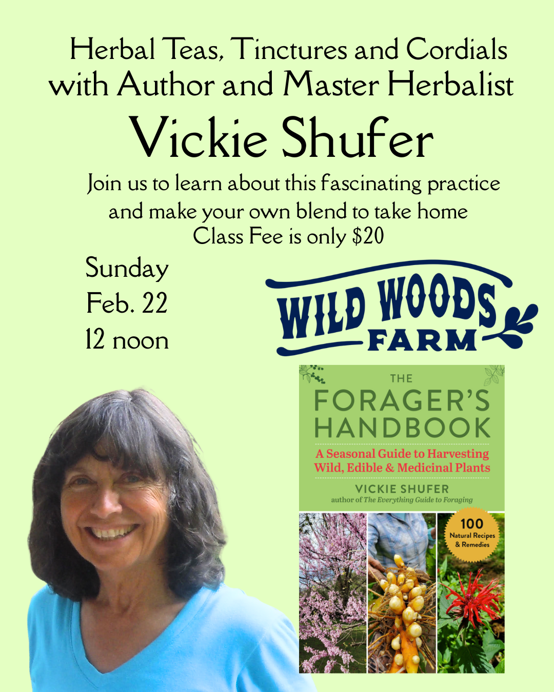 Vickie Shufer is an American naturalist, herbalist, and foraging expert known for her extensive work teaching people how to identify, harvest, and use wild plants for food, medicine, and wellness. With more than forty years of experience in the world