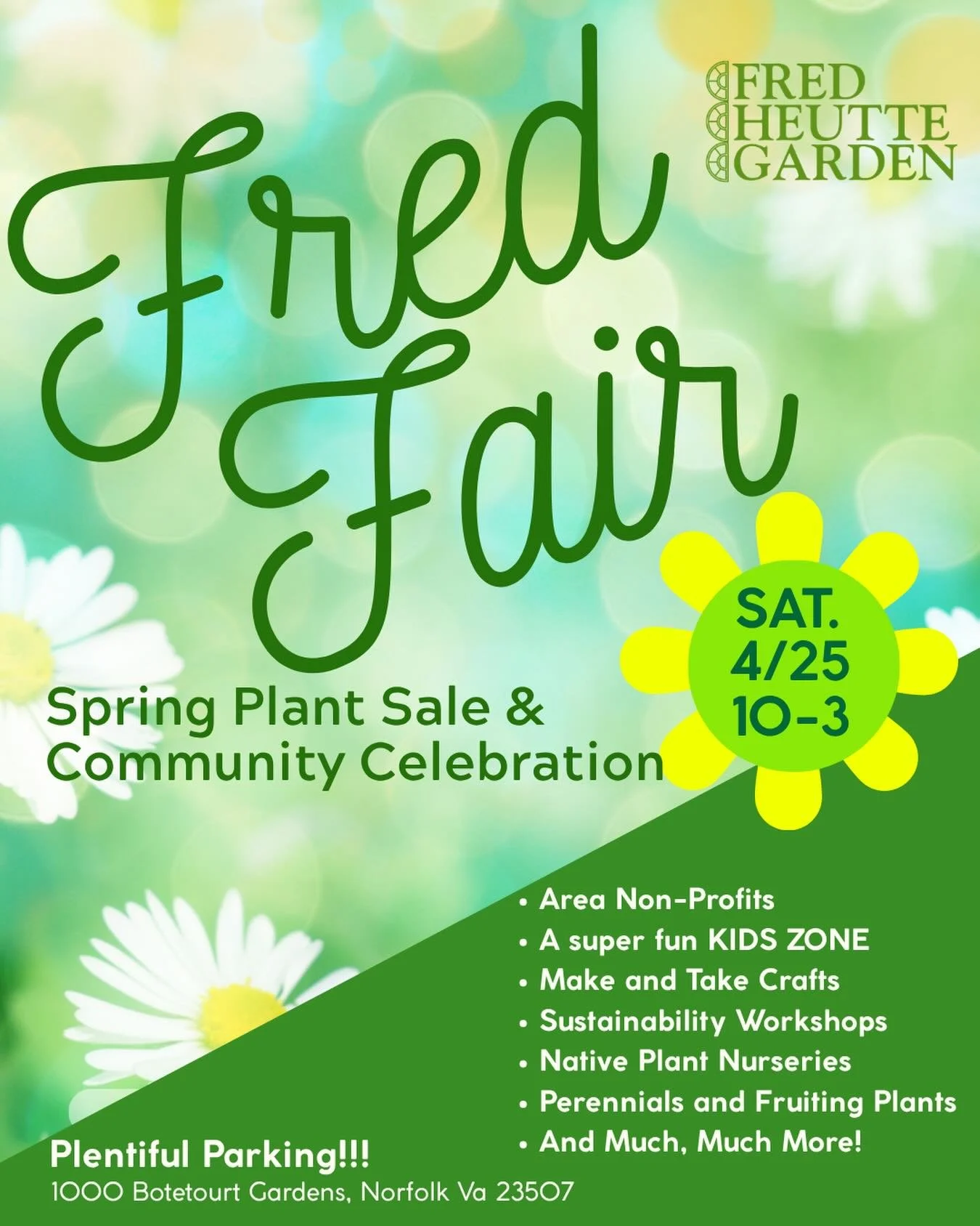 🌿 Fred Fair 🌿 
Join us on April 25th from 10 AM &ndash; 3 PM for a day of community, creativity, and fun!

Come explore local vendors, enjoy hands-on activities, and celebrate all things green and growing 🌱 Whether you&rsquo;re a plant lover, a cu
