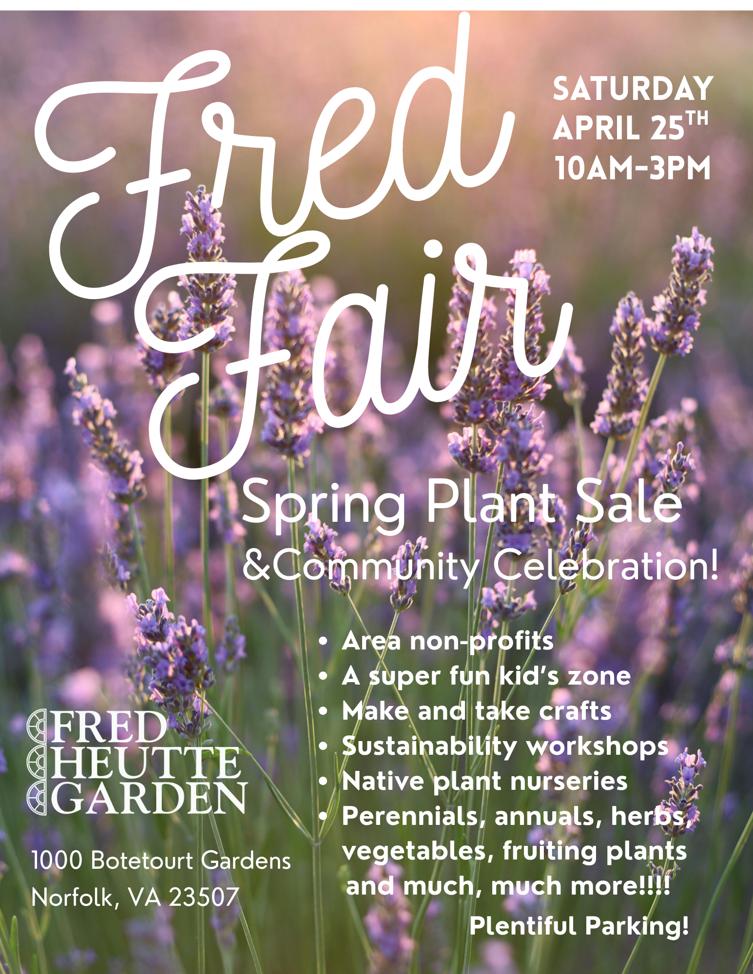 Fred Fair! Saturday, April 25th from 10AM-3PM