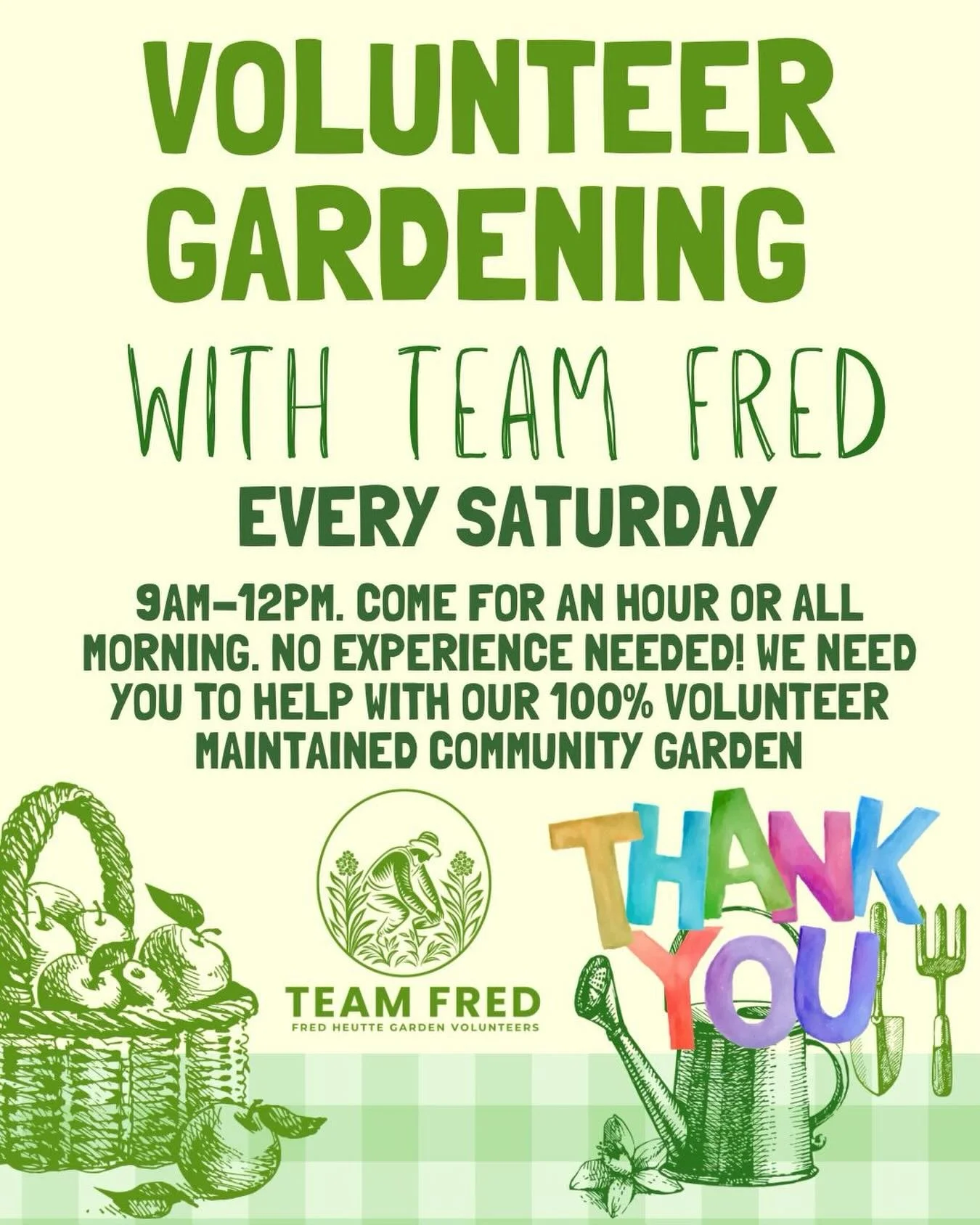 Every Saturday, rain or shine. Team Fred is working hard to cultivate magic in Norfolk. Join us! All skill and ability levels are supported and you are welcome to come for an hour or all morning. See you at @fredheuttegarden . #teamfred #norfolkevent