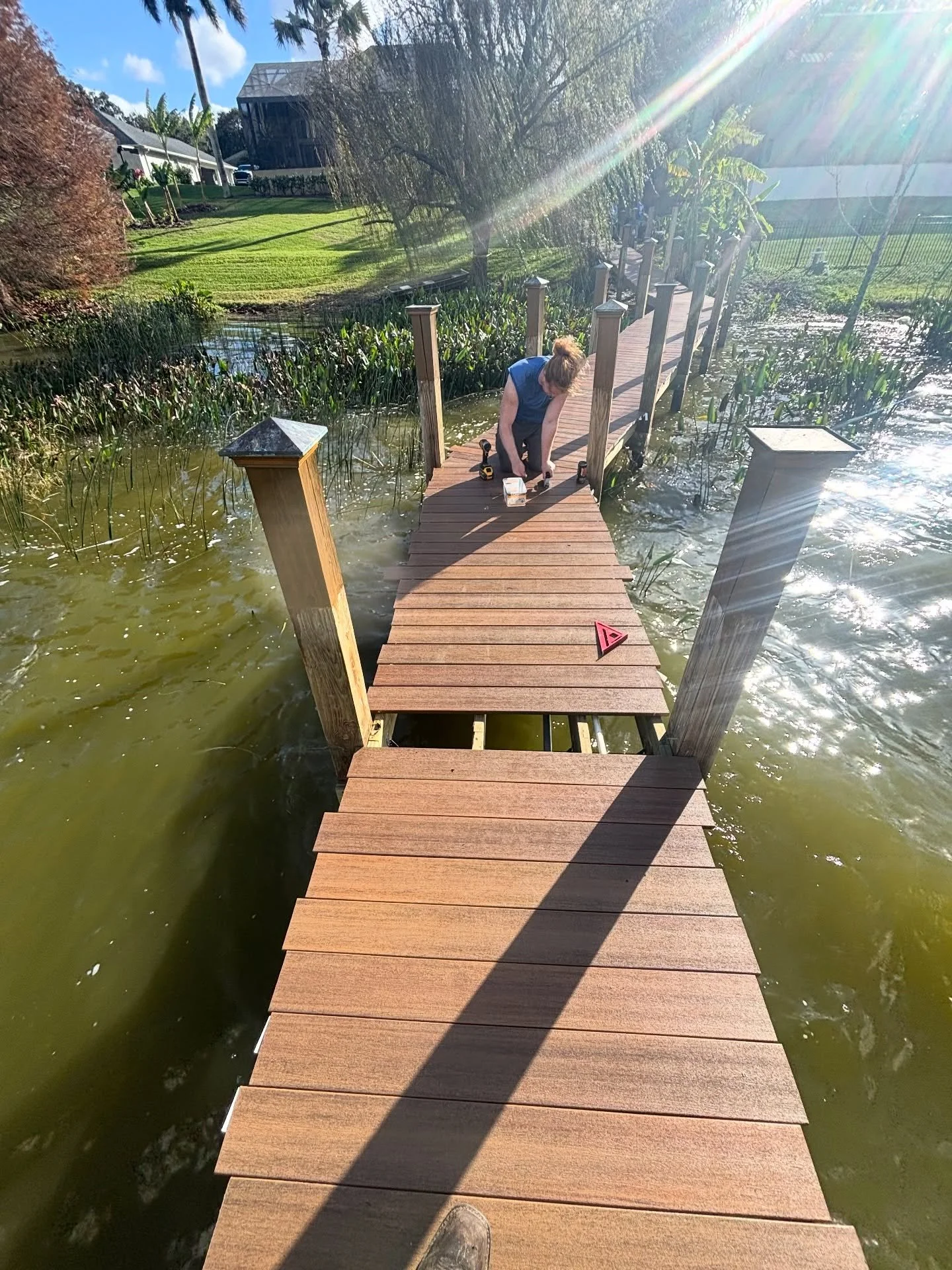 What color decking would you want?&hellip; 🎨 
This week we&rsquo;re hopping back into the water and tackling projects before the new year begins. Stay tuned this week to watch as Richard&rsquo;s dock and boathouse get transformed! #dockbuilders #doc