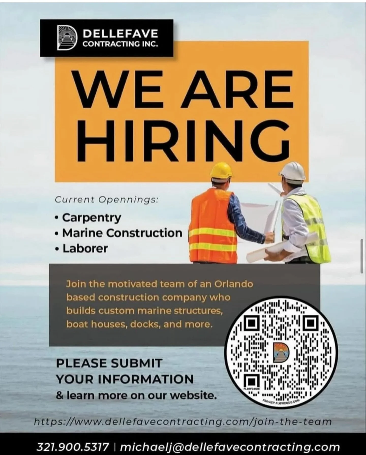 Dellefave Contracting is hiring! We are looking for skilled laborers and craftsmen to join our supportive team, contribute to high quality work in Central Florida, and work on diverse outdoor job sites. ☀️🌊

Apply now at https://www.dellefavecontrac
