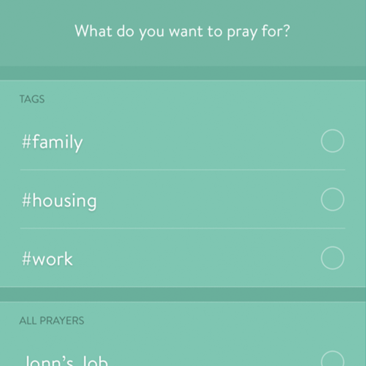 How can I categorize my prayers?