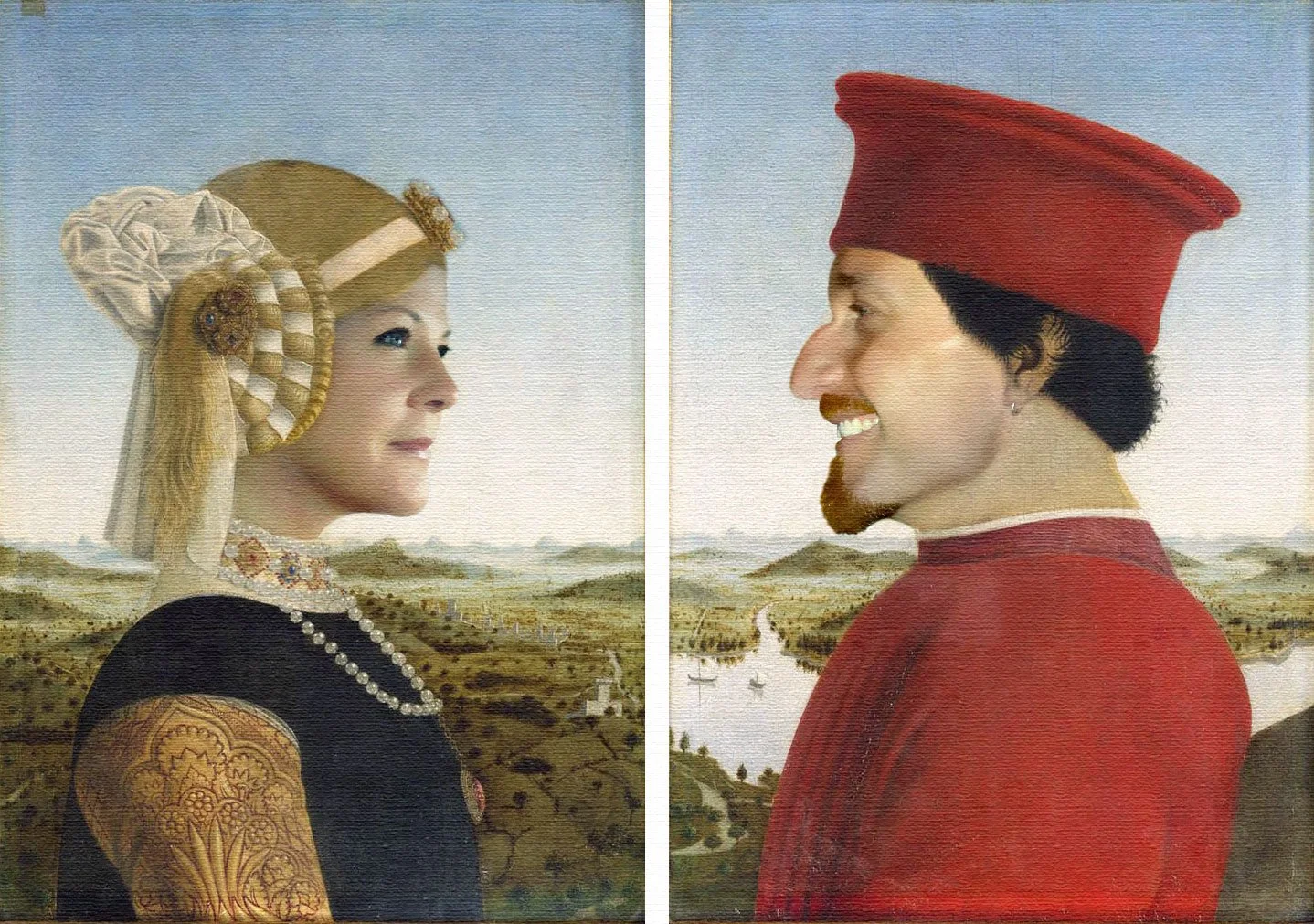 Valentine's Card 2020 - Battista Sforza and The Duke of Urbino - Piero della Francesca