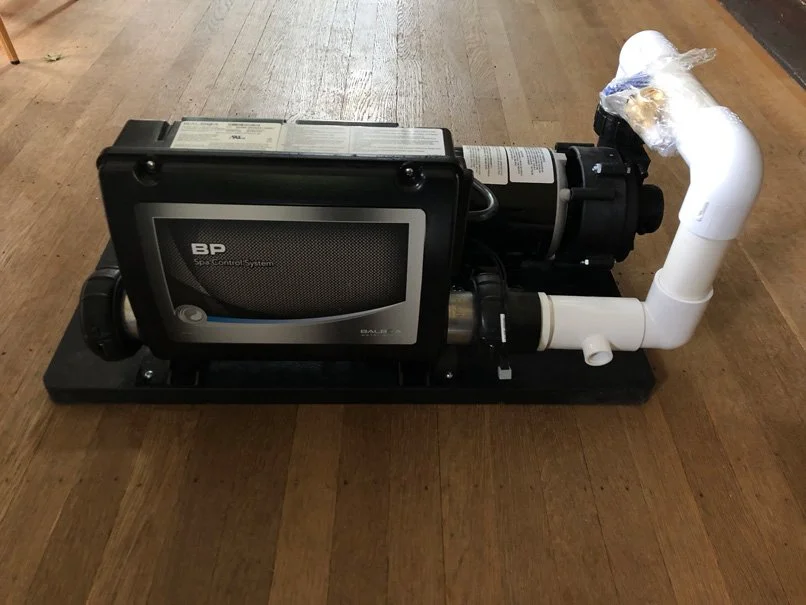 The tubs heater and pump