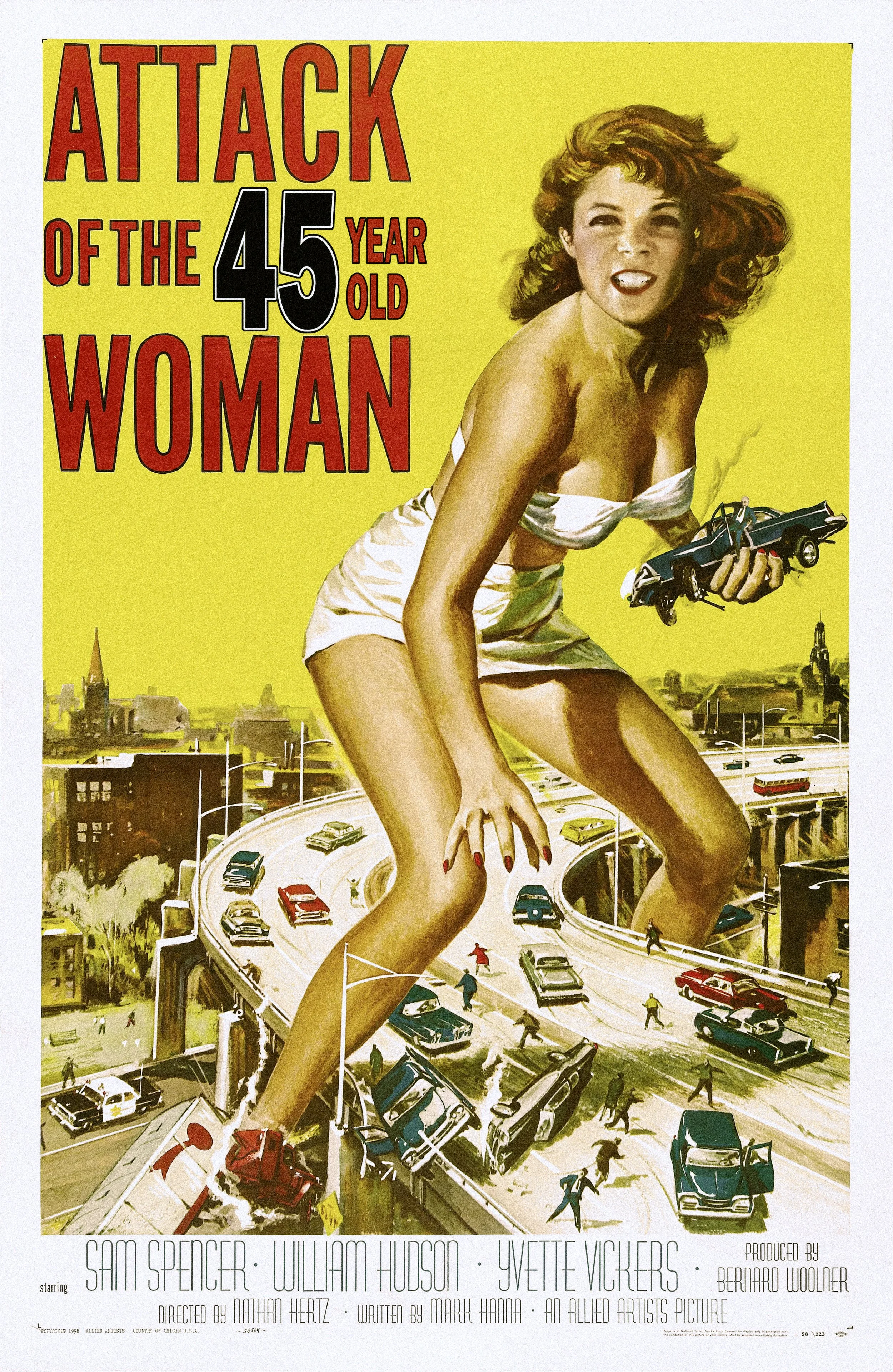 Sam's 45th Birthday Card - Attack of the 50 Foot Woman
