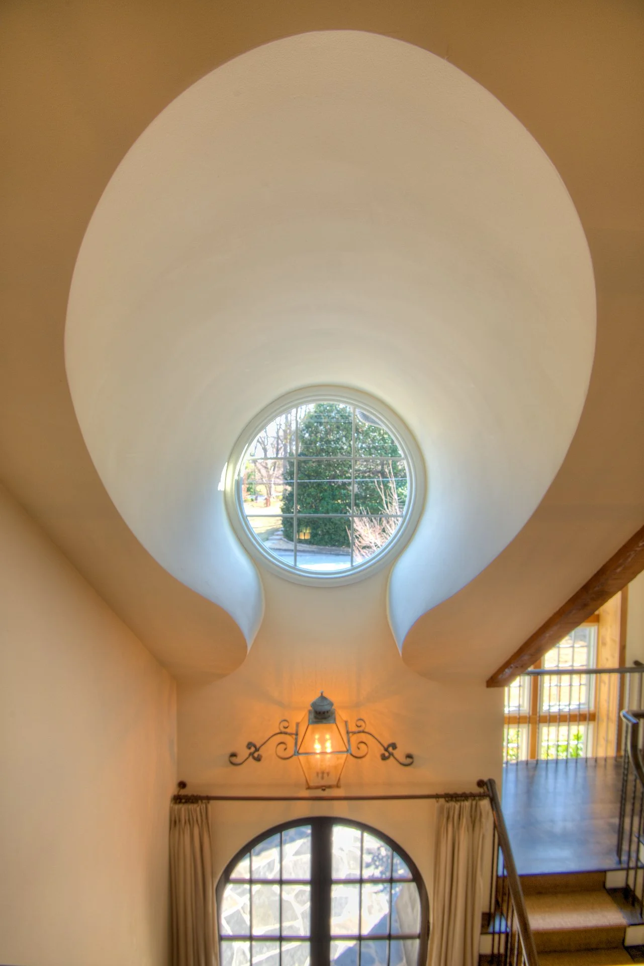 Window above glass door.