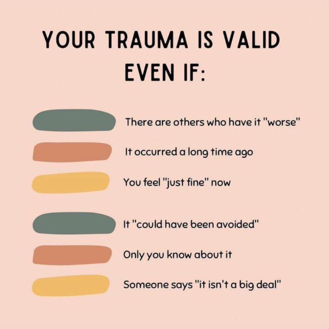 Your Trauma is valid