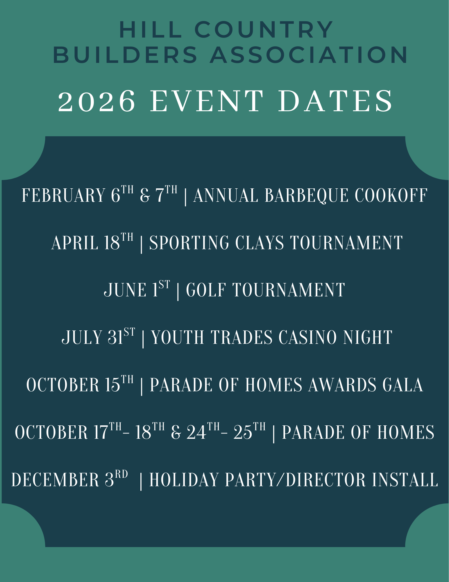 2025 Event Schedule