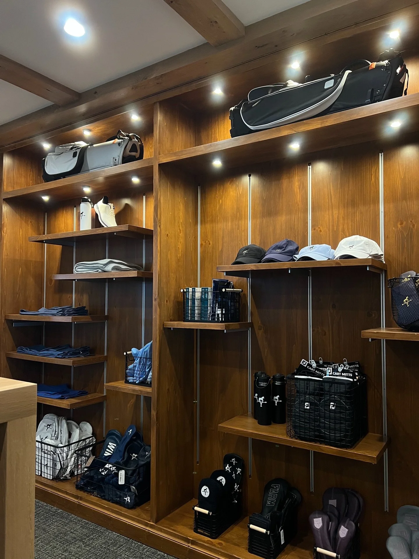 A few details from our recent remodel at @windsongfarmgolf proshop! Stay tuned for the final reveal. 

#commercialremodel #proshopdesign #interiordetails [commercial remodel, pro shop design, interior details, retail space renovation, commercial cons