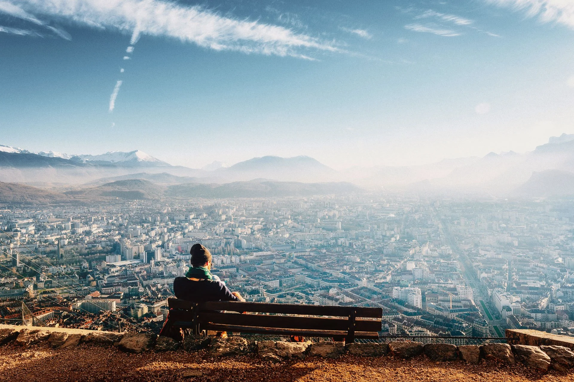 Vue de grenoble depuis le site de La Bastille