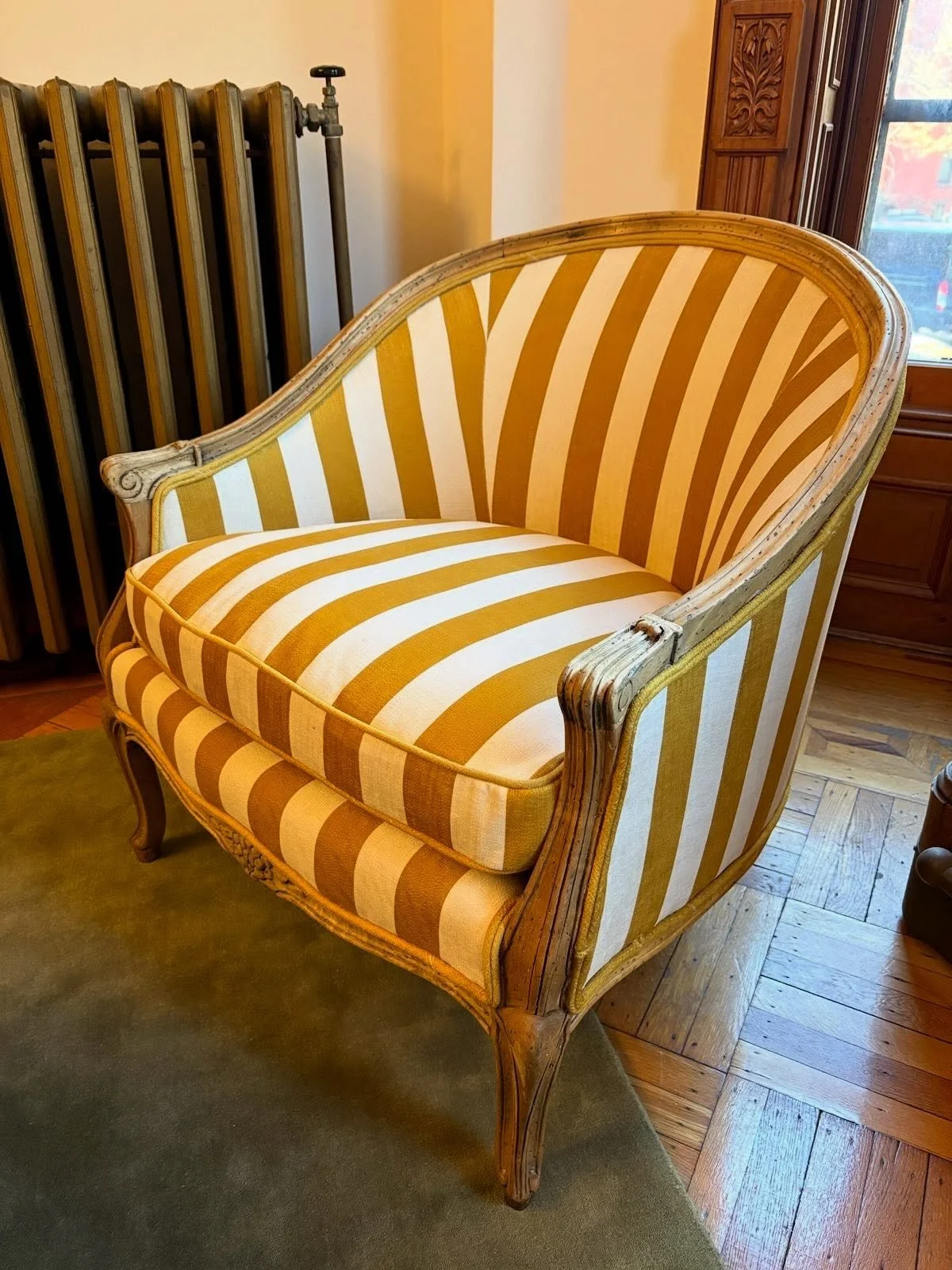 When a client comes in with a vision, my job isn&rsquo;t to override it, but rather it&rsquo;s to help it come into focus.

With this duo of Facebook Marketplace chairs, we explored bold checks, tested blue stripes, and kept refining until we found @