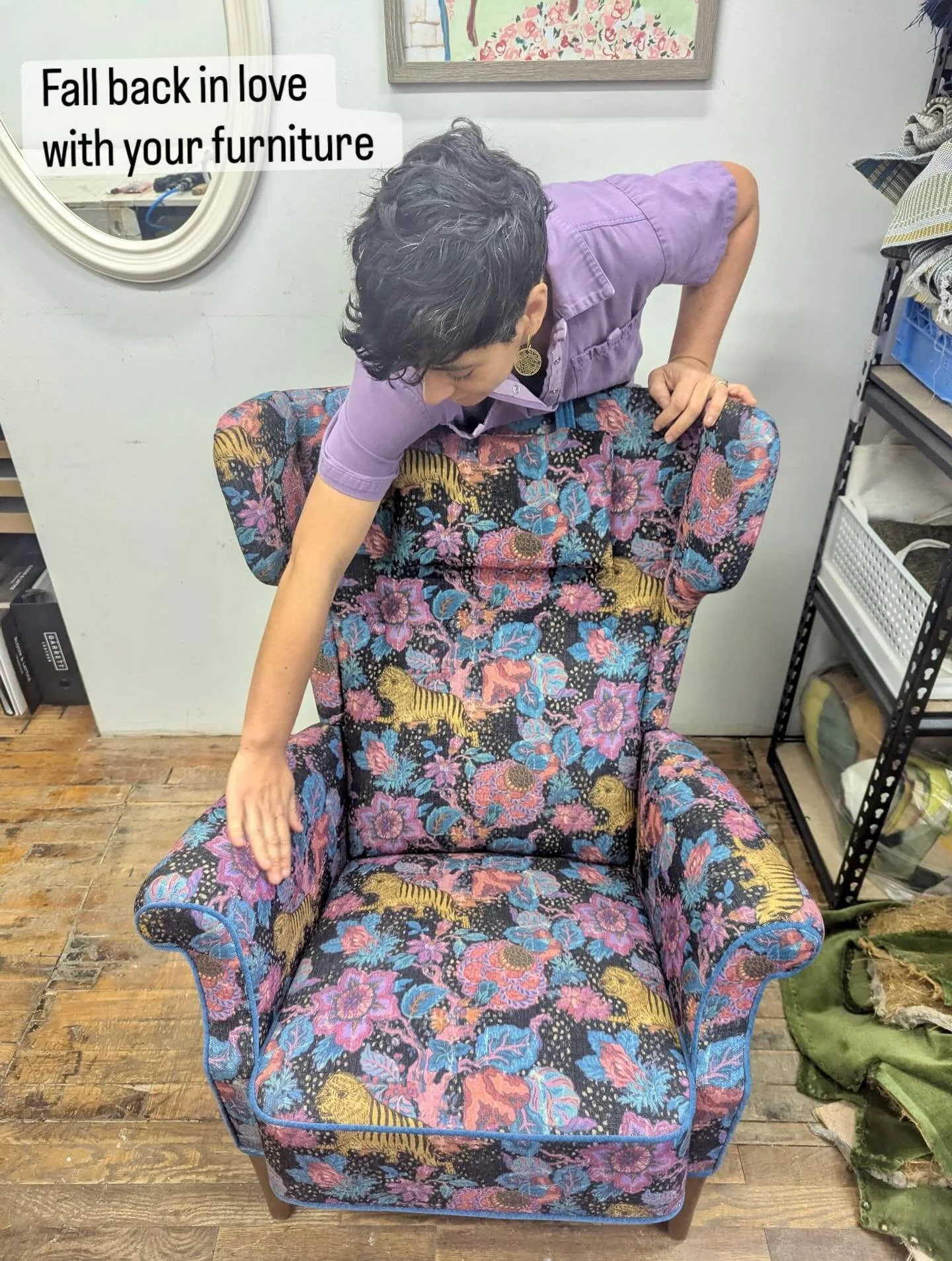 Hi, I&rsquo;m Ruti, the upholsteress behind Find The Thread in Brooklyn, NY.

If you&rsquo;ve ever looked at a beloved chair or bench and thought I used to love this, and I&rsquo;d like to fall in love with it again, that&rsquo;s where I come in. 🤩
