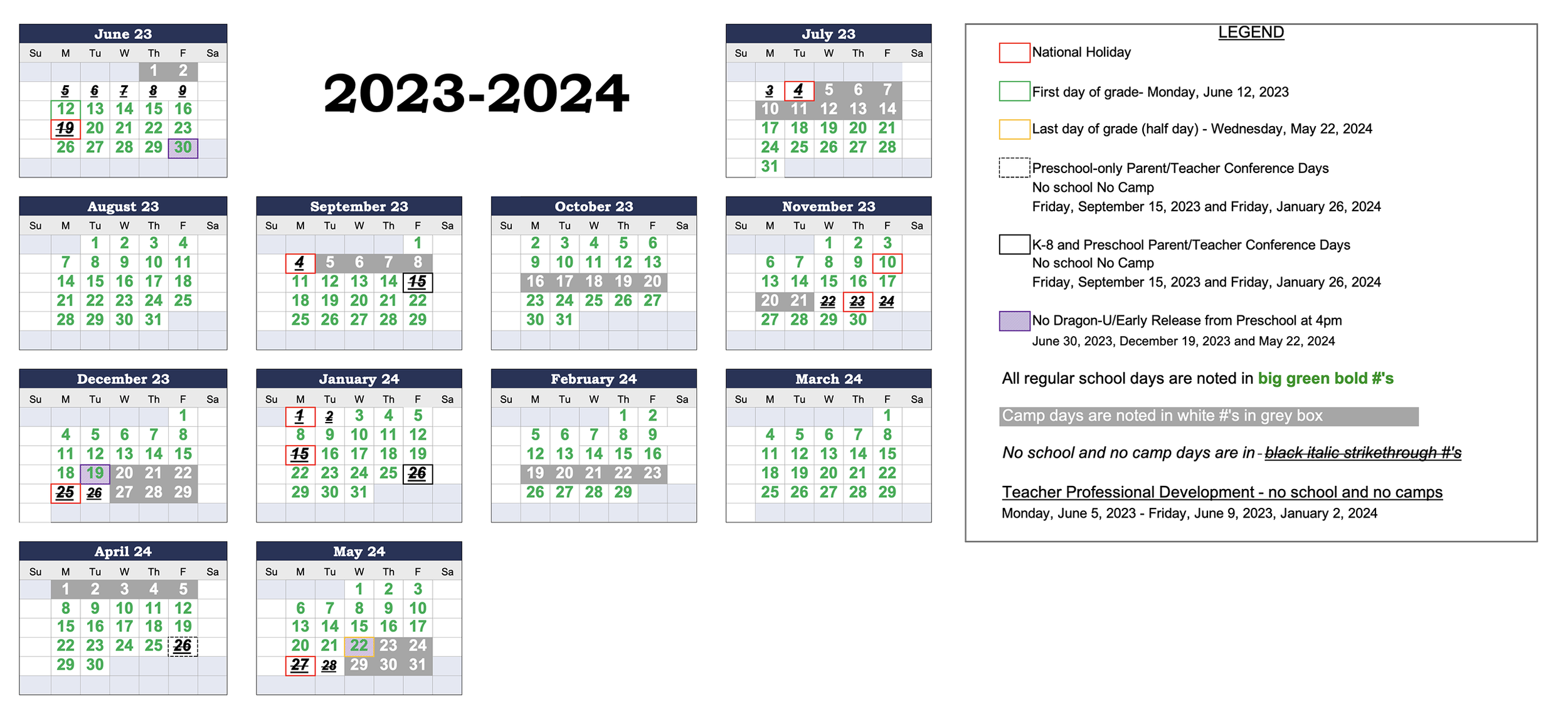 Year-round Calendar — The SAE School