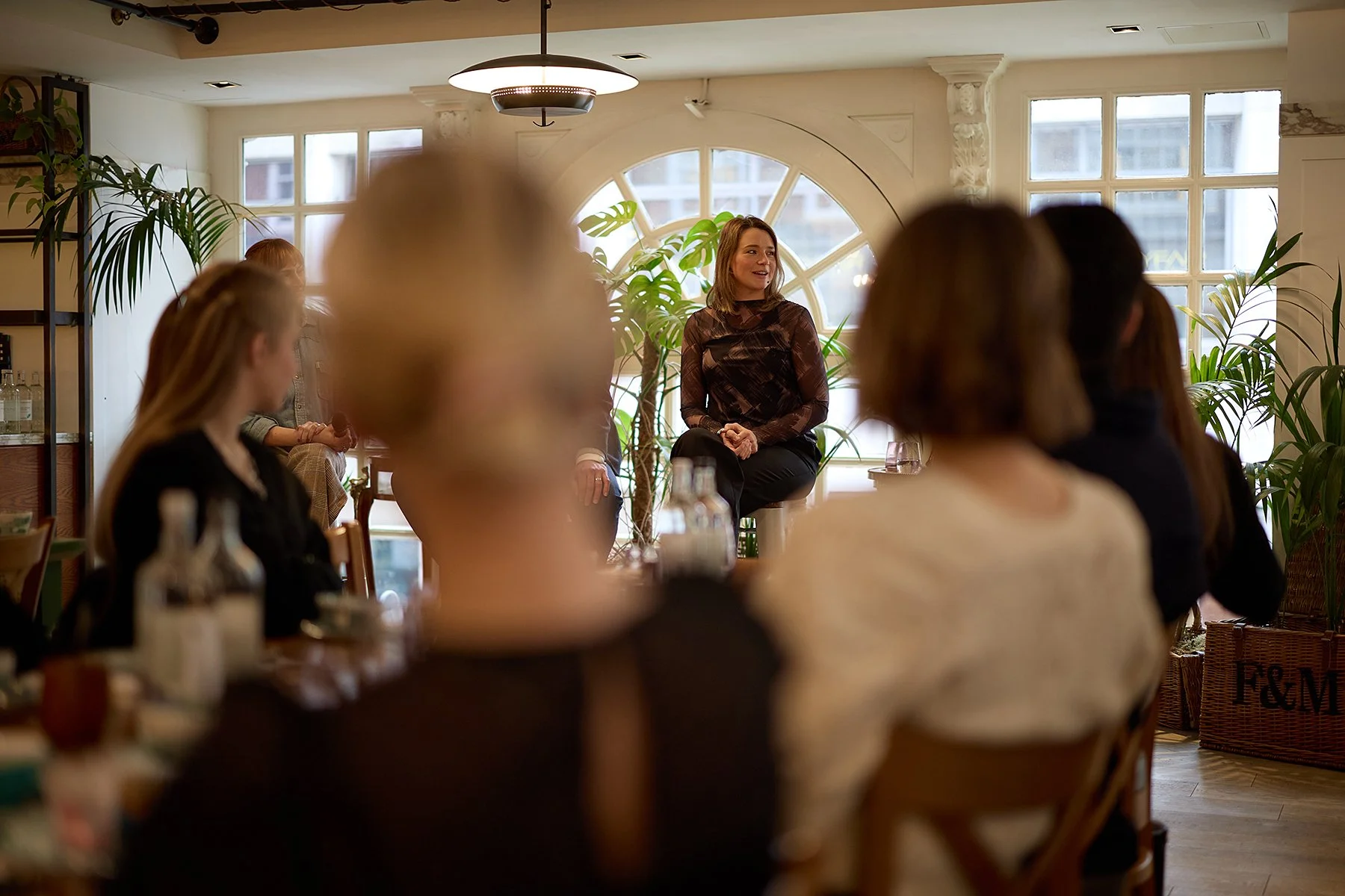 London corporate event photography panel discussion at Inkpact CRM event at Fortnum and Mason
