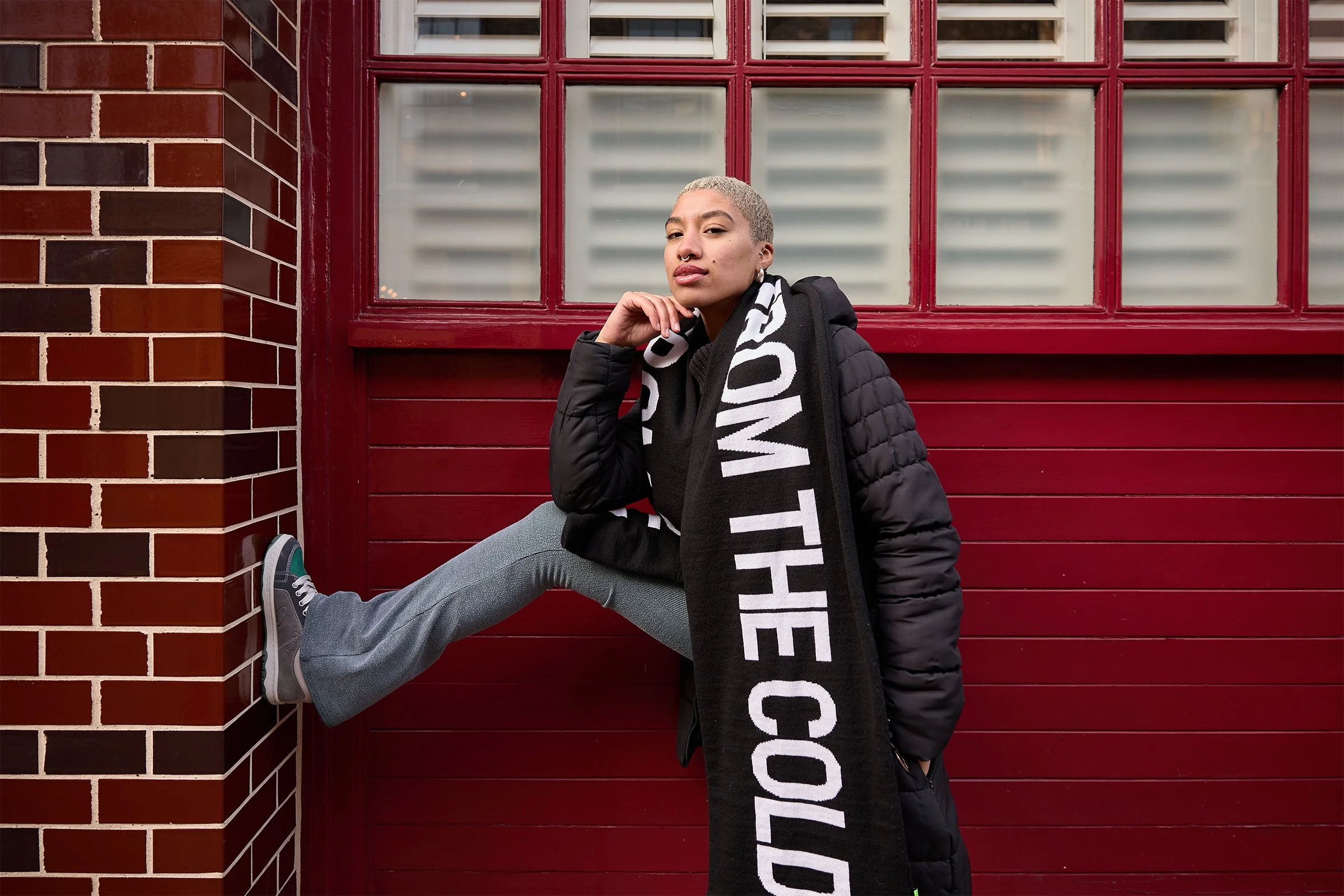 Authentic London street style photography around London Bridge, featuring Simple footwear and women's fashion for editorial and commercial use.
