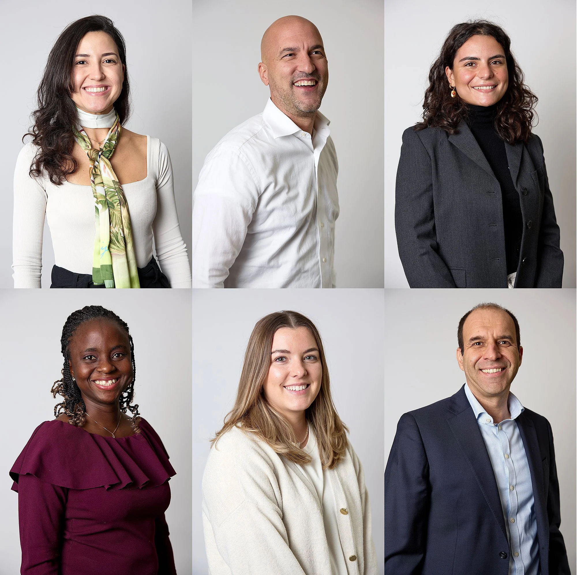 A composite of executive portraits for VoCoVo staff, captured using an on-site mobile studio during corporate summits in London and Oxford.