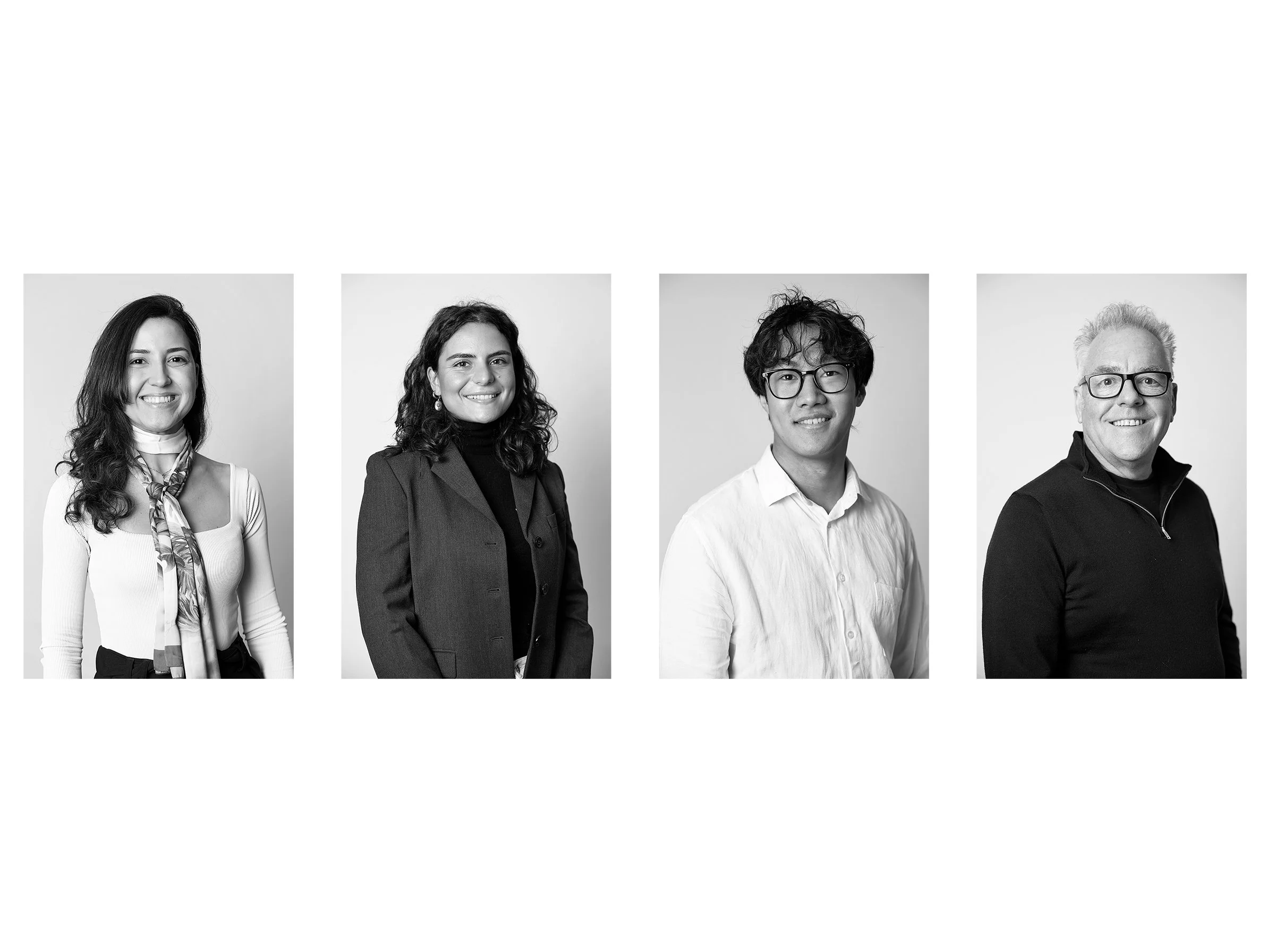 Professional corporate headshot compilation for the VoCoVo team, showcasing consistent lighting and branding across multiple B2B portraits in London.