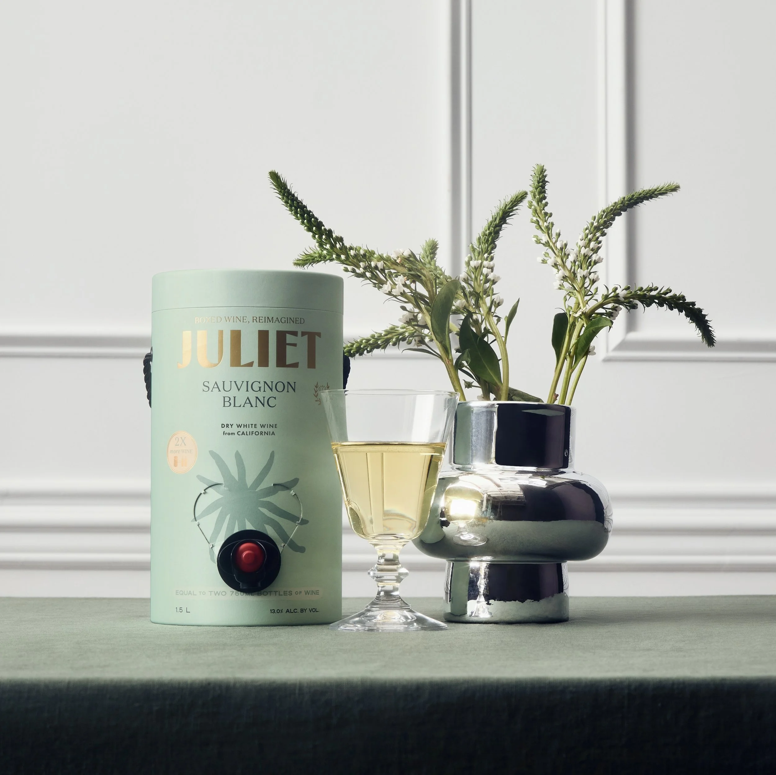 Introducing Juliet - a luxury spin on boxed wine that's eco-friendly and delicious. You’re guaranteed fresh and delicious sips every time you pour. Female founded. Sustainability first. Handmade in California. 84% lower carbon emission.