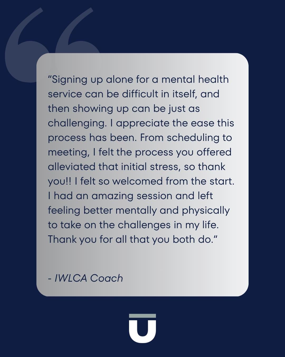 &quot;I felt so welcomed from the start. I had an amazing session and left feeling better mentally and physically to take on the challenges in my life.&quot;💬

We are so encouraged by the words of those we have gotten to serve in the mental health s