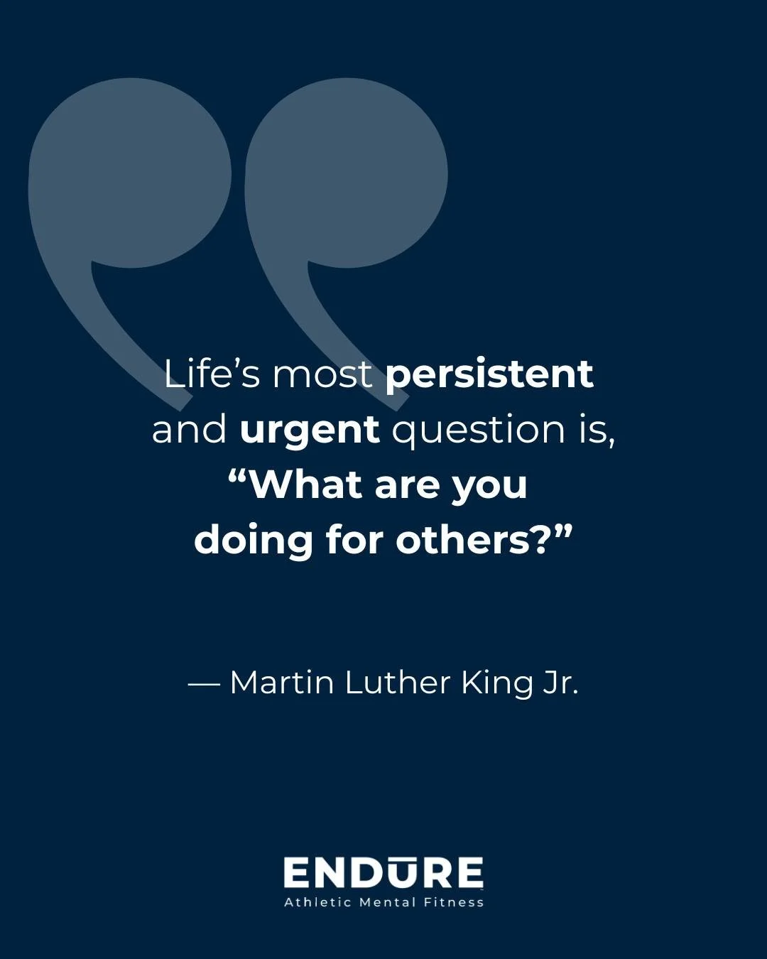 As we take time today to honor the life and vision of Dr. Martin Luther King Jr., we're reminded to always move forward with empathy, kindness, and a passion-filled desire to do for others. 💬

#endūrementality #mentalfitness #mlkday #mlkquote