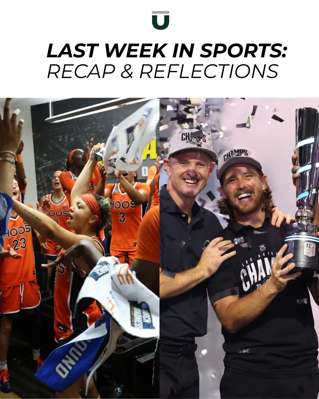 LAST WEEK IN SPORTS |From Women's Basketball history being made by our very own @uvawomenshoops to the new @tglgolf tournament that has created a new kind of competition for elite golfers, here are some stand-out moments in sports from the past week 
