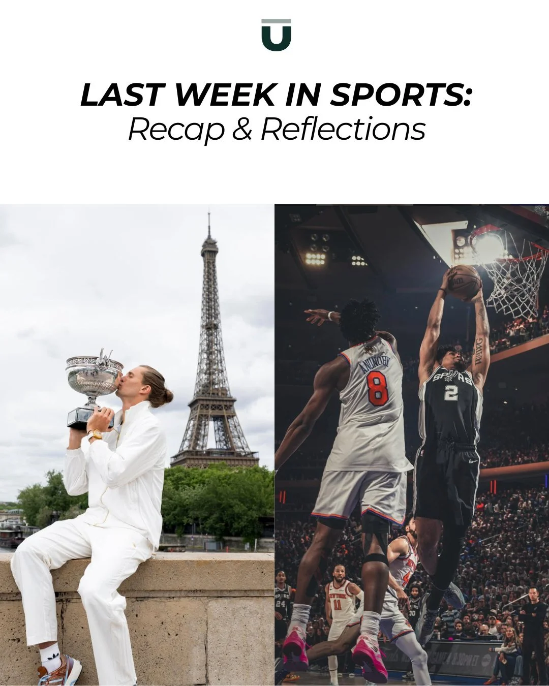 LAST WEEK IN SPORTS | It was a packed week in the sports world! The NBA playoffs and the road to the Stanley Cup continue, the French Open titles are claimed, and elite athletes continue to amaze us along the way. Here are some notable moments from t