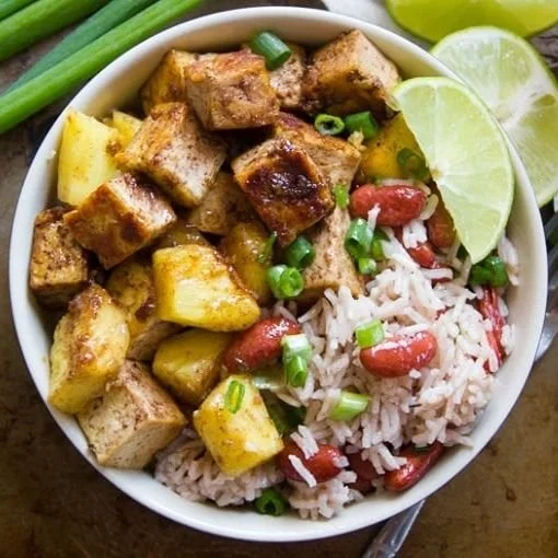 Jerk Tofu Bowl with Mango Salsa (GF)