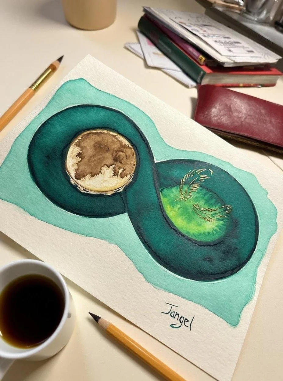 Auftragsarbeit - Der grüne Übergang - Original Gemälde