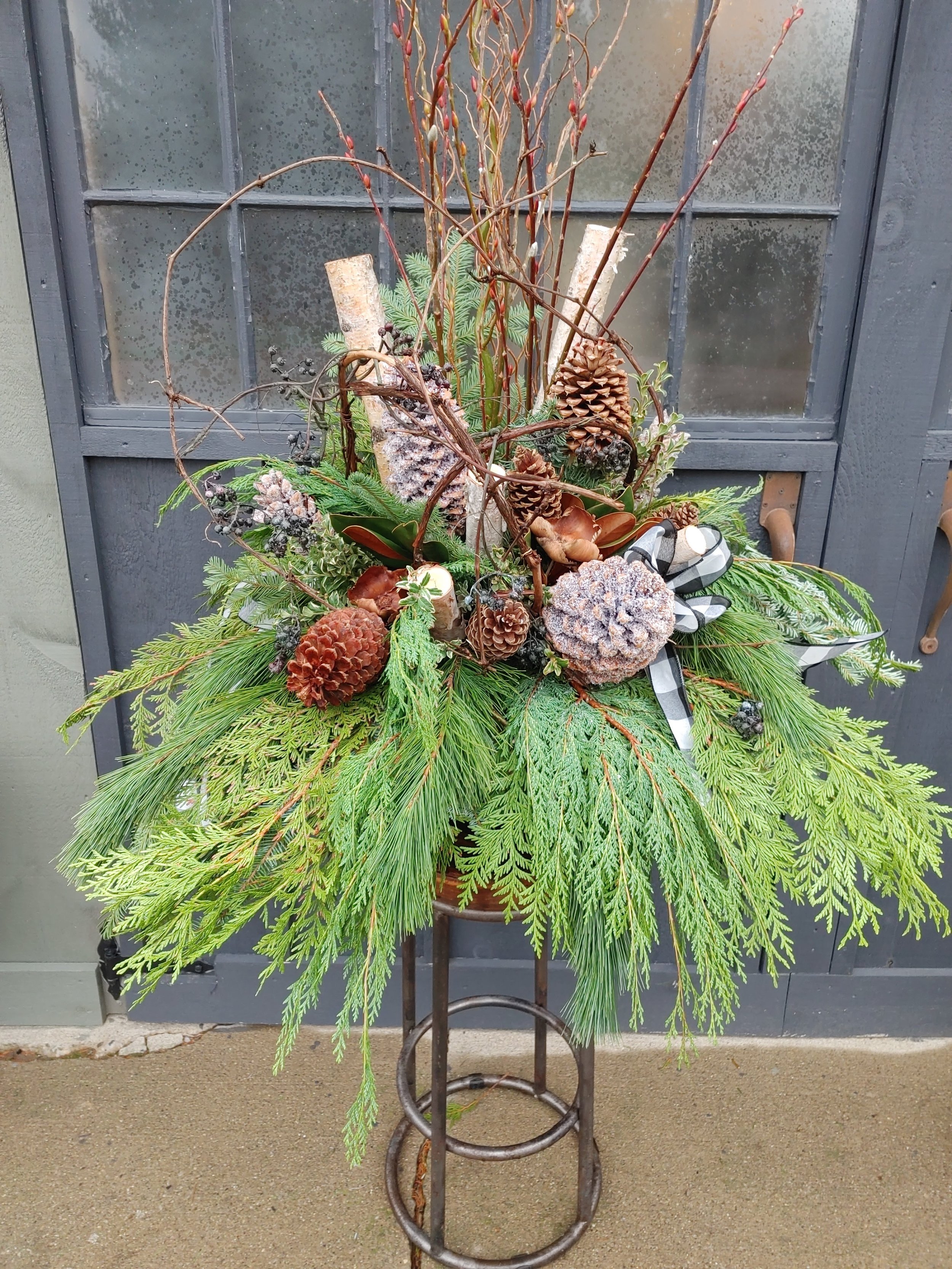 Outdoor Winter Urn Arrangements