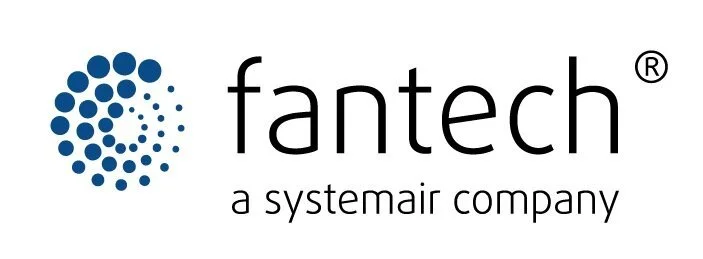 Fantech logo with company name and tagline, a systemair company, on a white background.