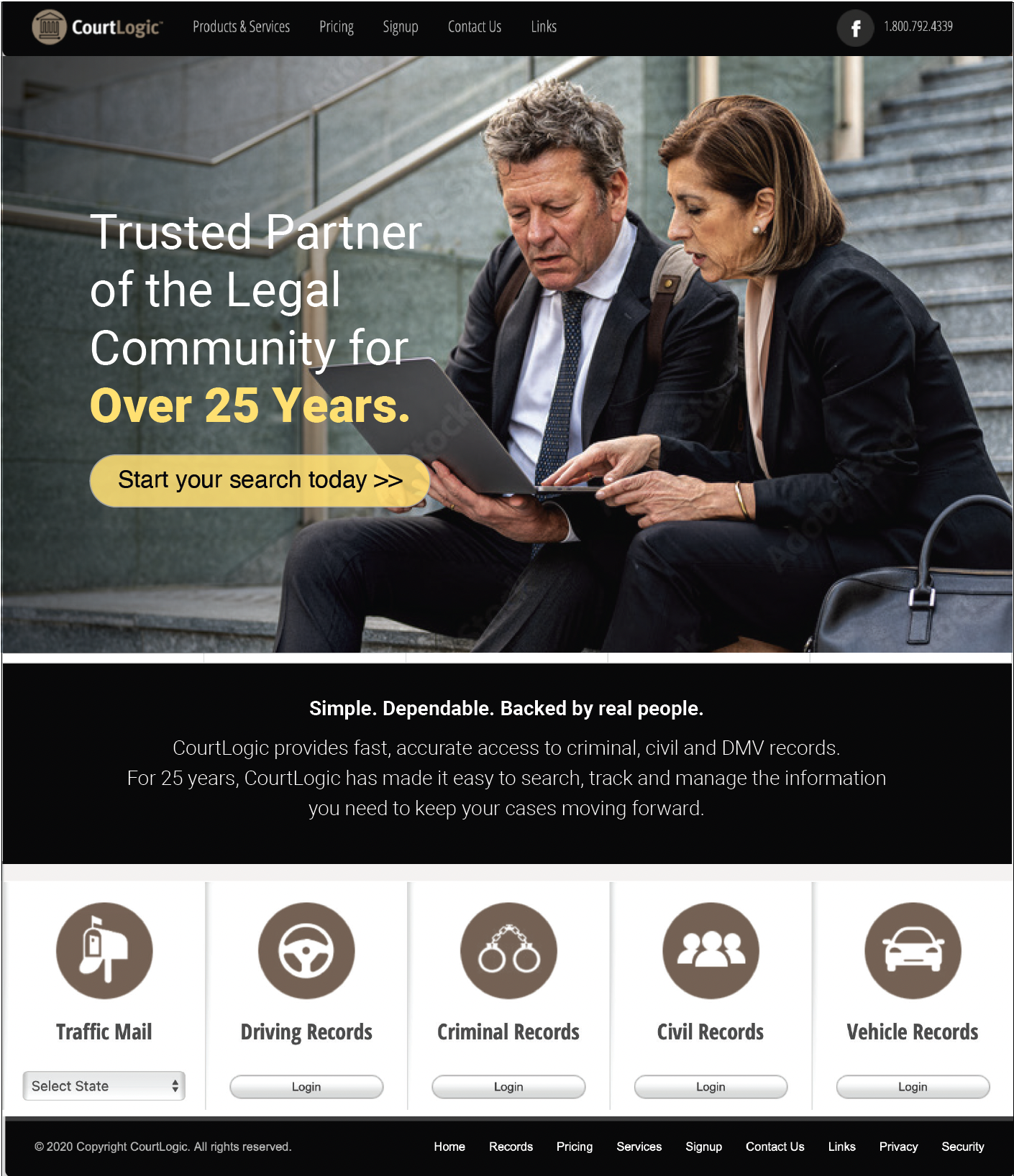 Website home page + print ads