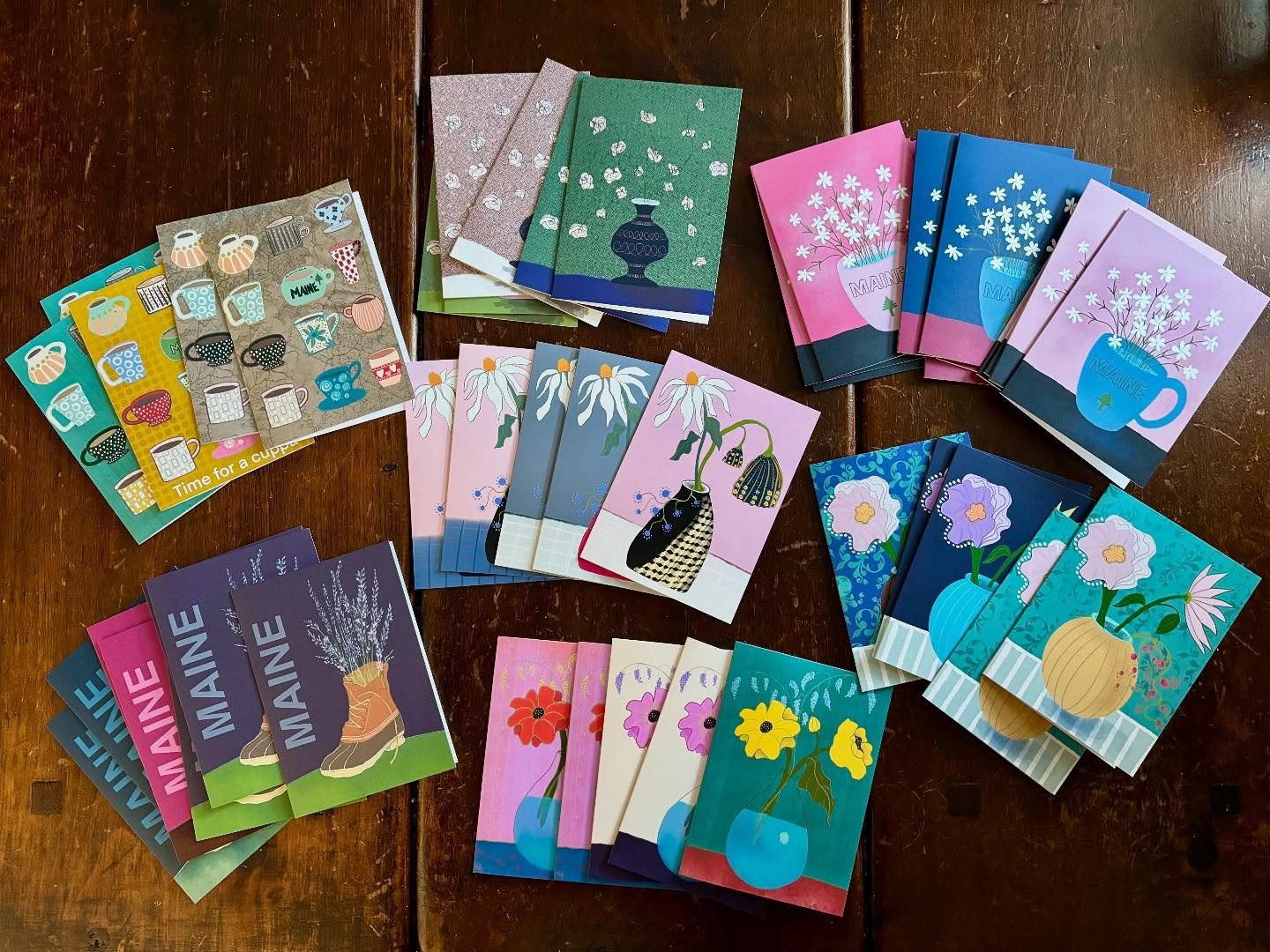 My new cards just came in and I&rsquo;m so happy with the way they turned out! 
Getting ready for our Gallery Opening  June 6 &amp; 7 11-4 both days .