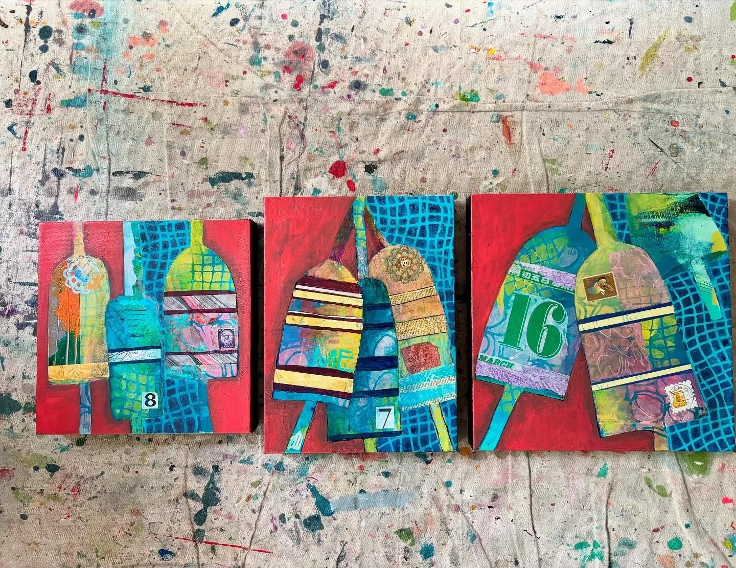 Buoys on the barn series for &ldquo;More than words&rdquo; show @kitteryartassociation coming in October!! 
I just added the reddish background and that made me happy !