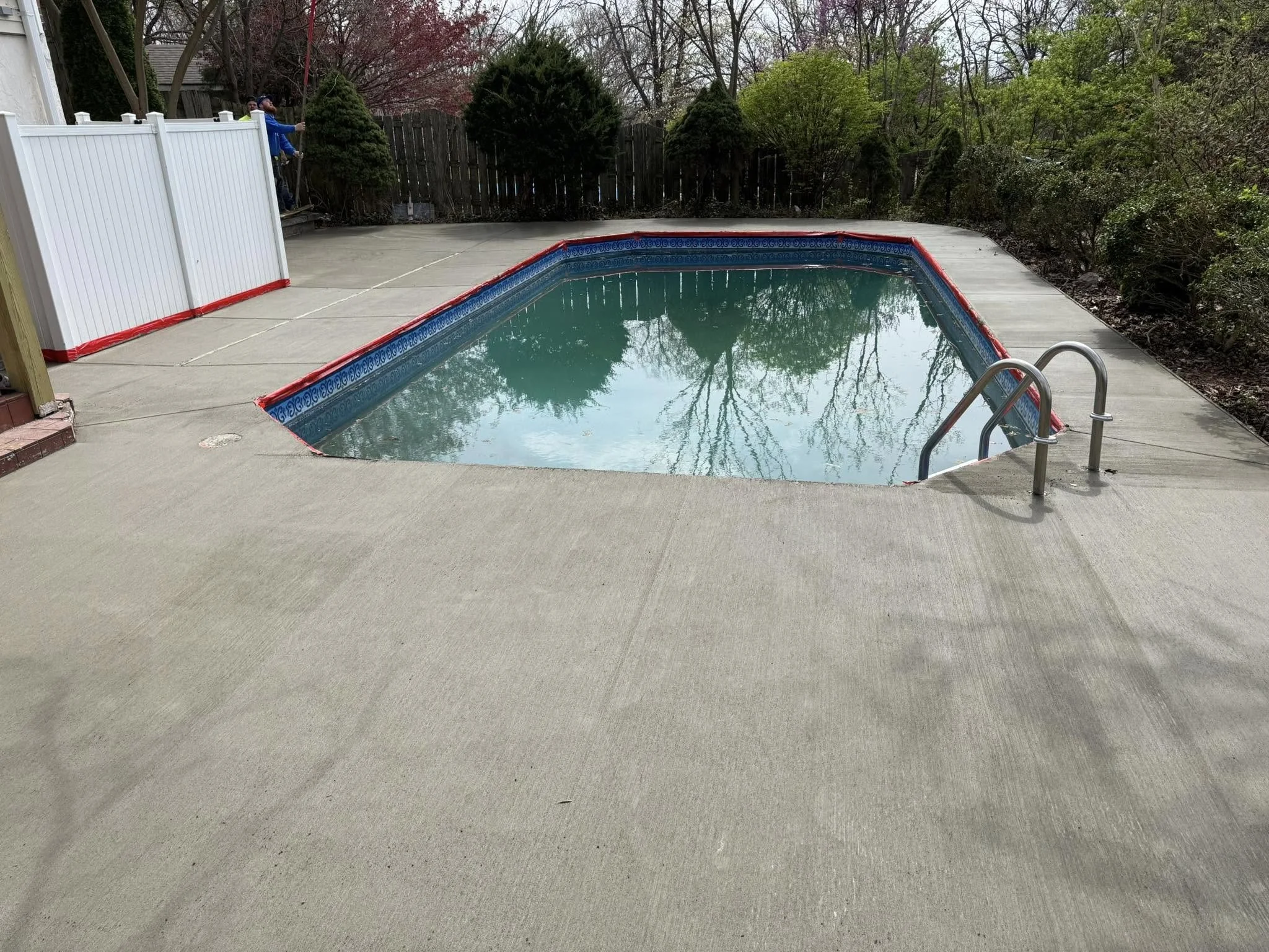 Brushed Concrete Pool Deck