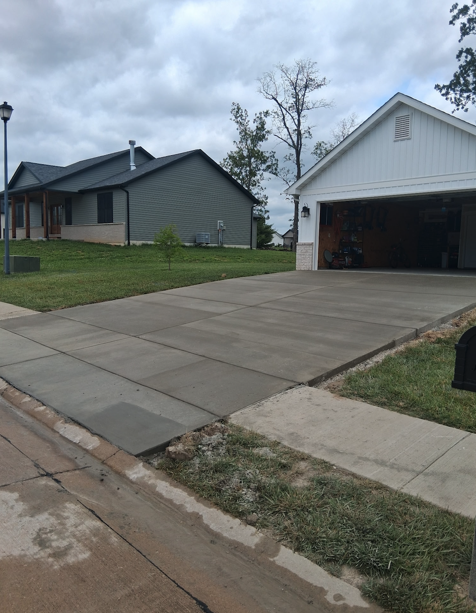 New Brushed Concrete Driveway