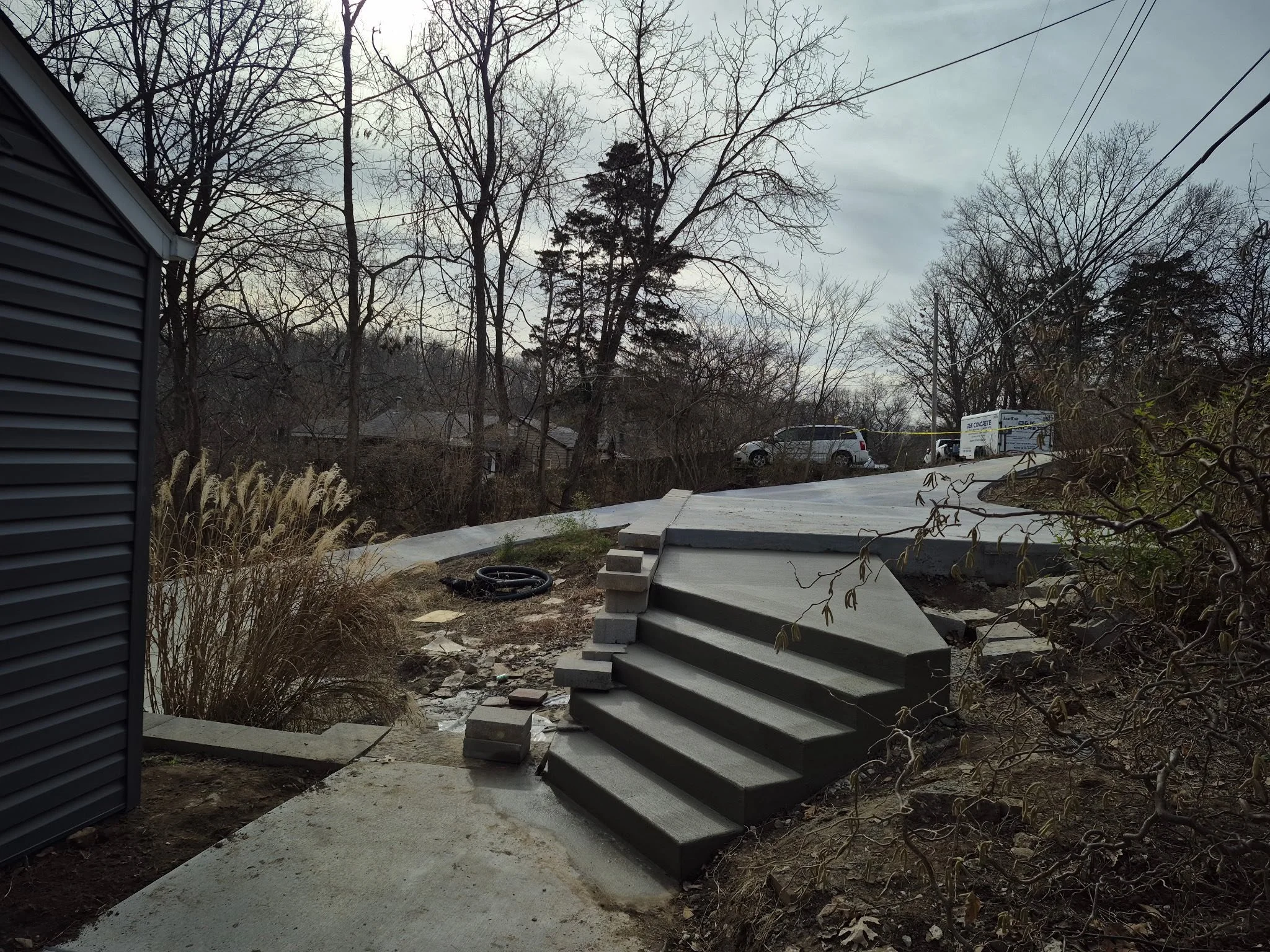 Concrete Driveway and Concrete Steps
