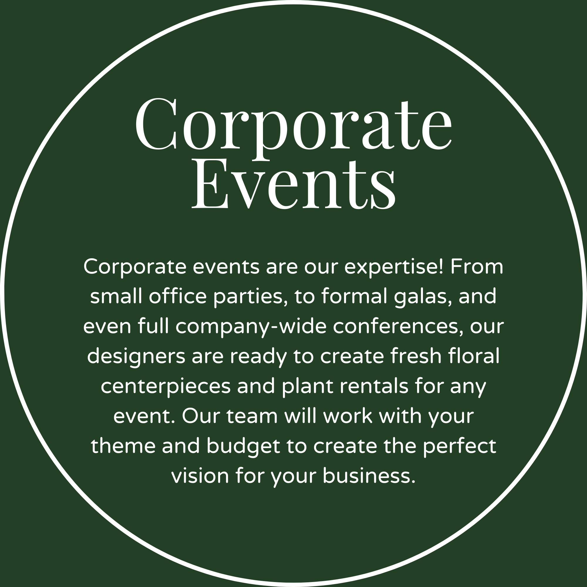 Flowers for corporate events