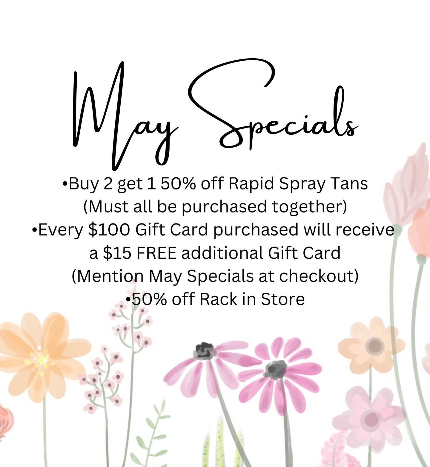 Hello May🌸🌷☀️🌼🌺

Our May Specials are here! Take advantage of them while you can! 

We can&rsquo;t wait to see you soon!😊

#mayspecials #bookthebeautybar #shopthebeautybar #shoplocal #shopsmall #aesthetician #spa #walker #batonrouge #spaday #sho