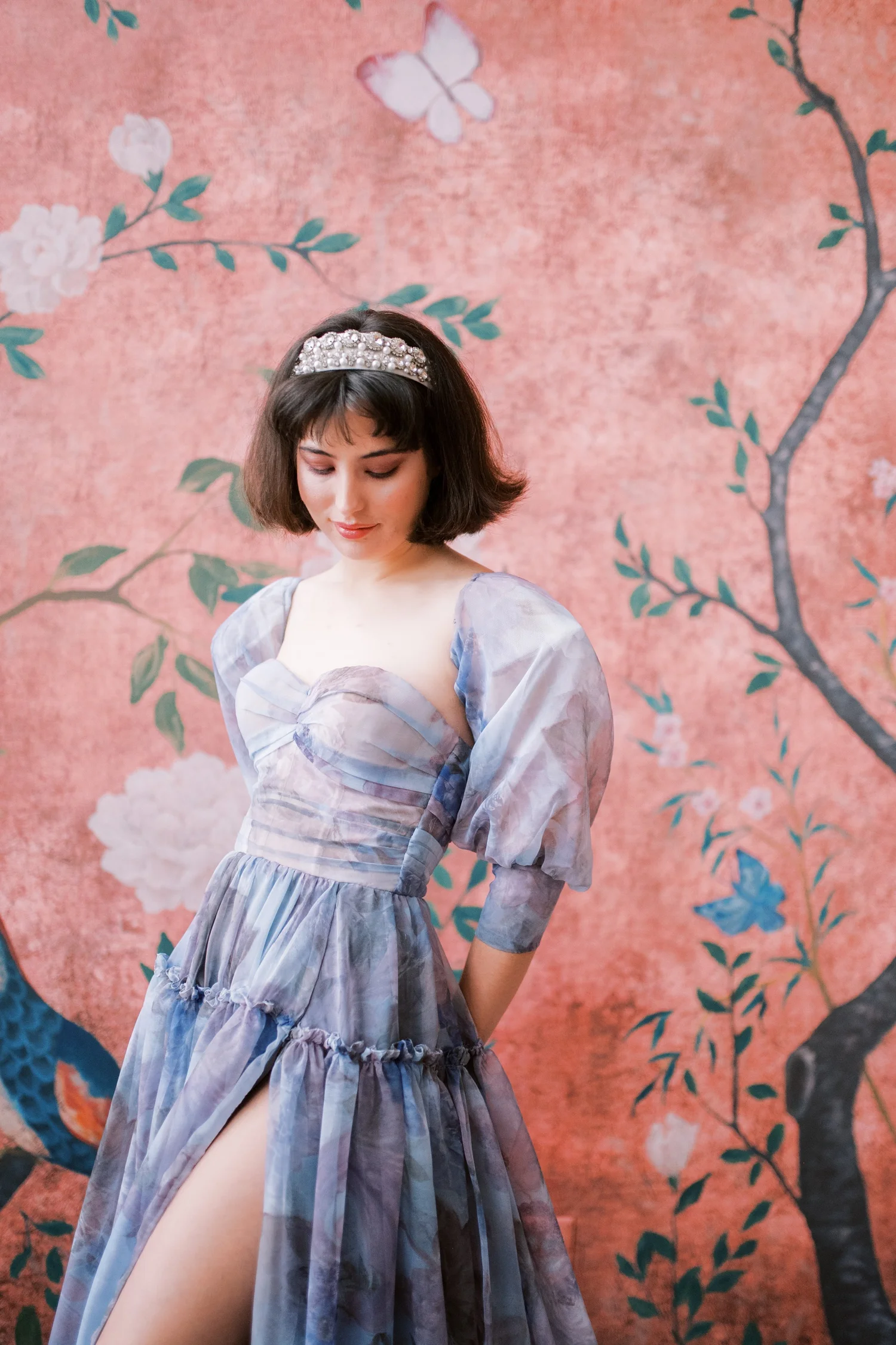Camille | Abito rosa cipria a fiori