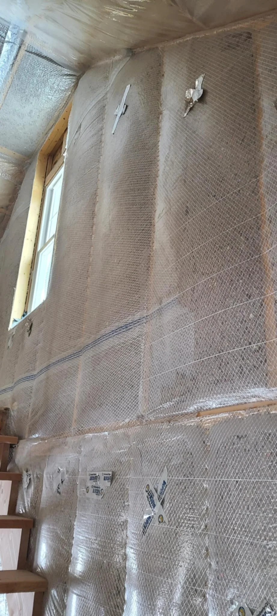 Bib and blown max pack cellulose walls. 