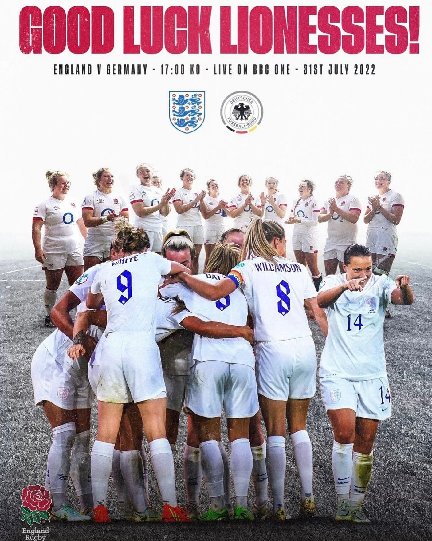 One England team backing another England team 🏴󠁧󠁢󠁥󠁮󠁧󠁿
Since starting to work for England Rugby I&rsquo;ve tried at every opportunity to show our support for other England teams involved in big matches &amp; occasions 🤝