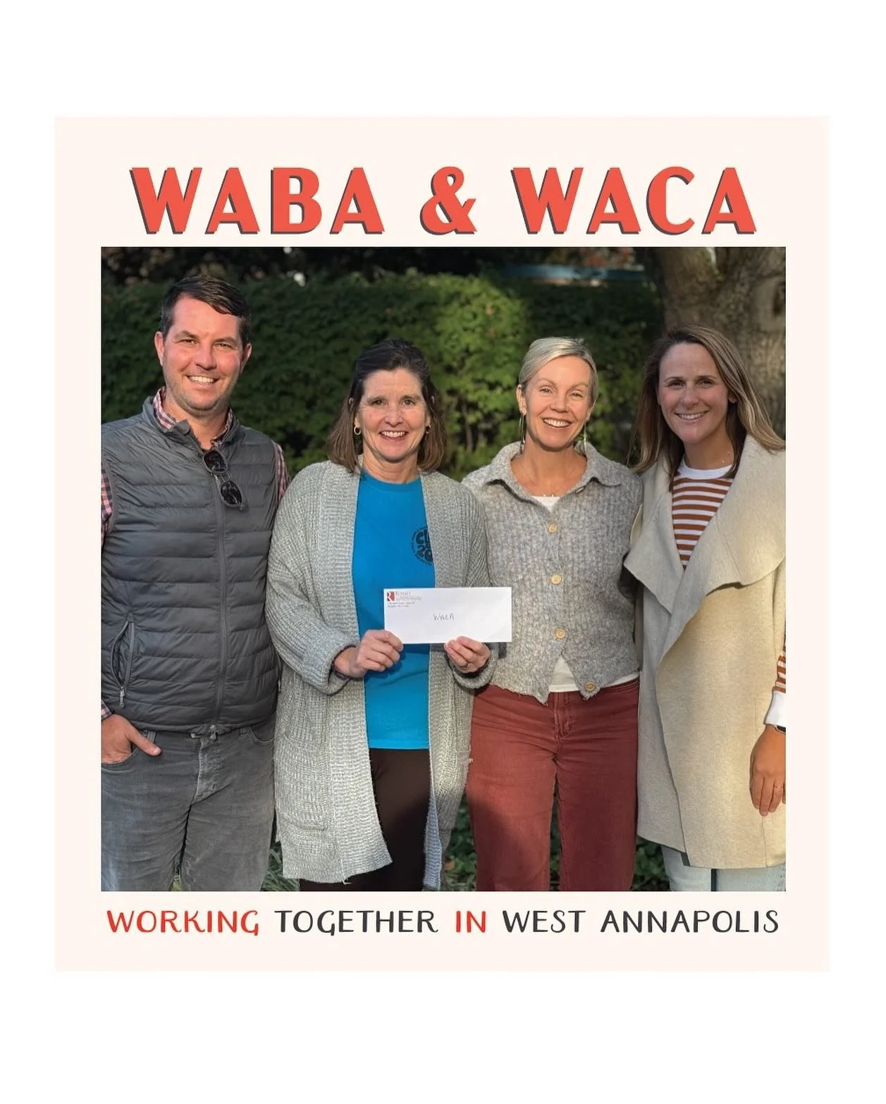 Each year, WABA donates a portion of Oktoberfest proceeds to a local nonprofit supporting our community. This year, we’re keeping it close to home — our 2025 donation goes to the West Annapolis Civic Association (WACA) to support their iv