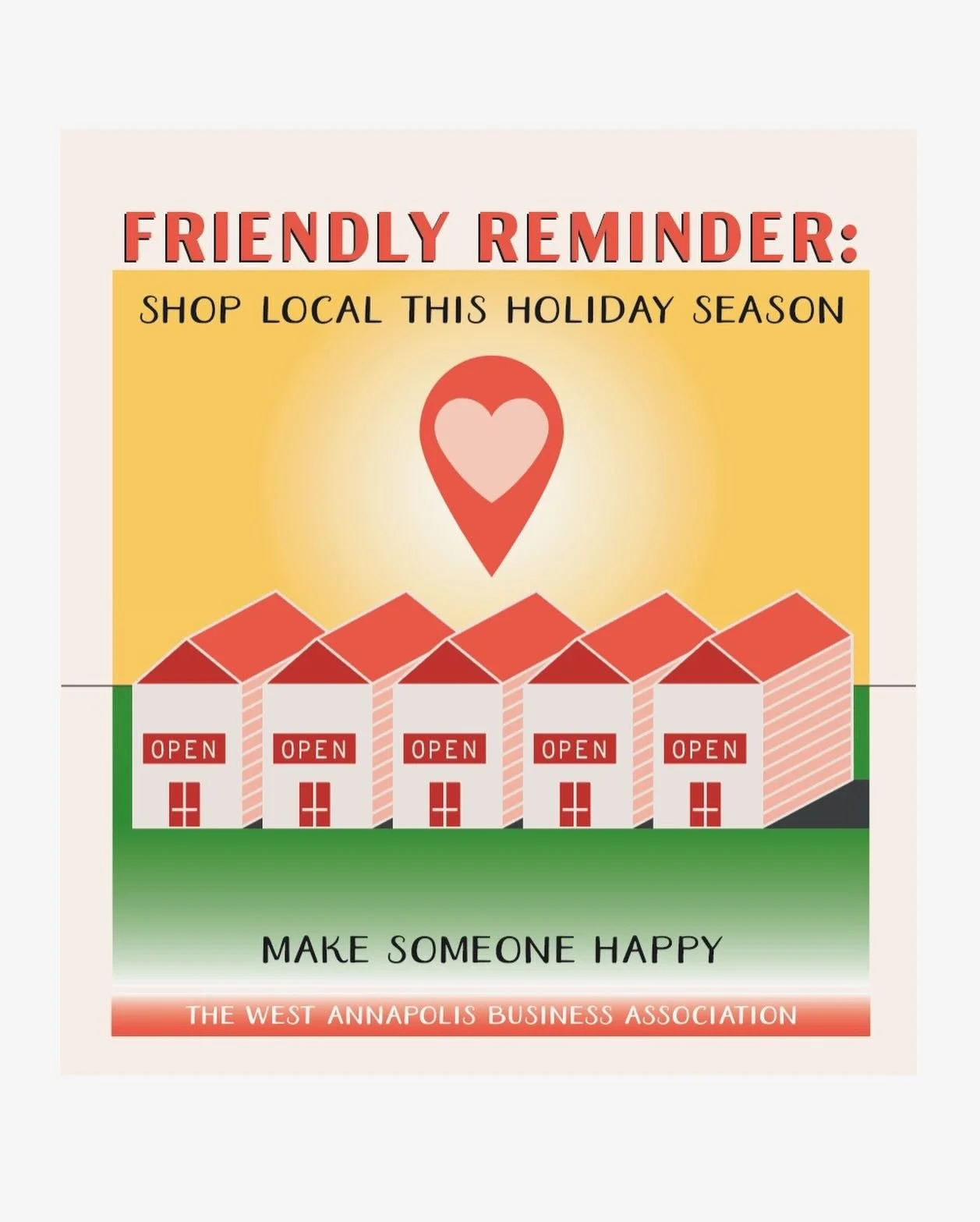 Friendly Reminder: Shop Local this Holiday Season! 

Buy some stuff. Make a friend. Support small biz. Amazon doesn&rsquo;t love you like we do.

#WestAnnapolis #WABA #WABAMembers #ShopLocal #SupportLocal #SmallBusinessHolidays #GreatThingsHappenHere