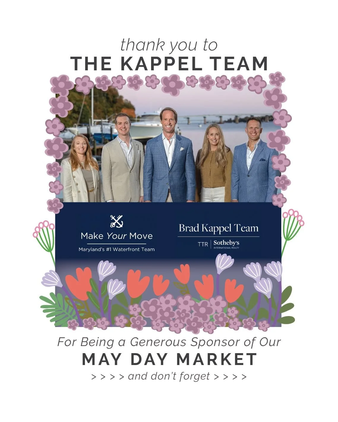 Such Generous Neighbors Here in West Annapolis!
We are so happy to give a big thank you to The Brad Kappel Team &mdash; Maryland&rsquo;s #1 Waterfront Real Estate Team (and a new addition to the West Annapolis business community!) &mdash; for also sp