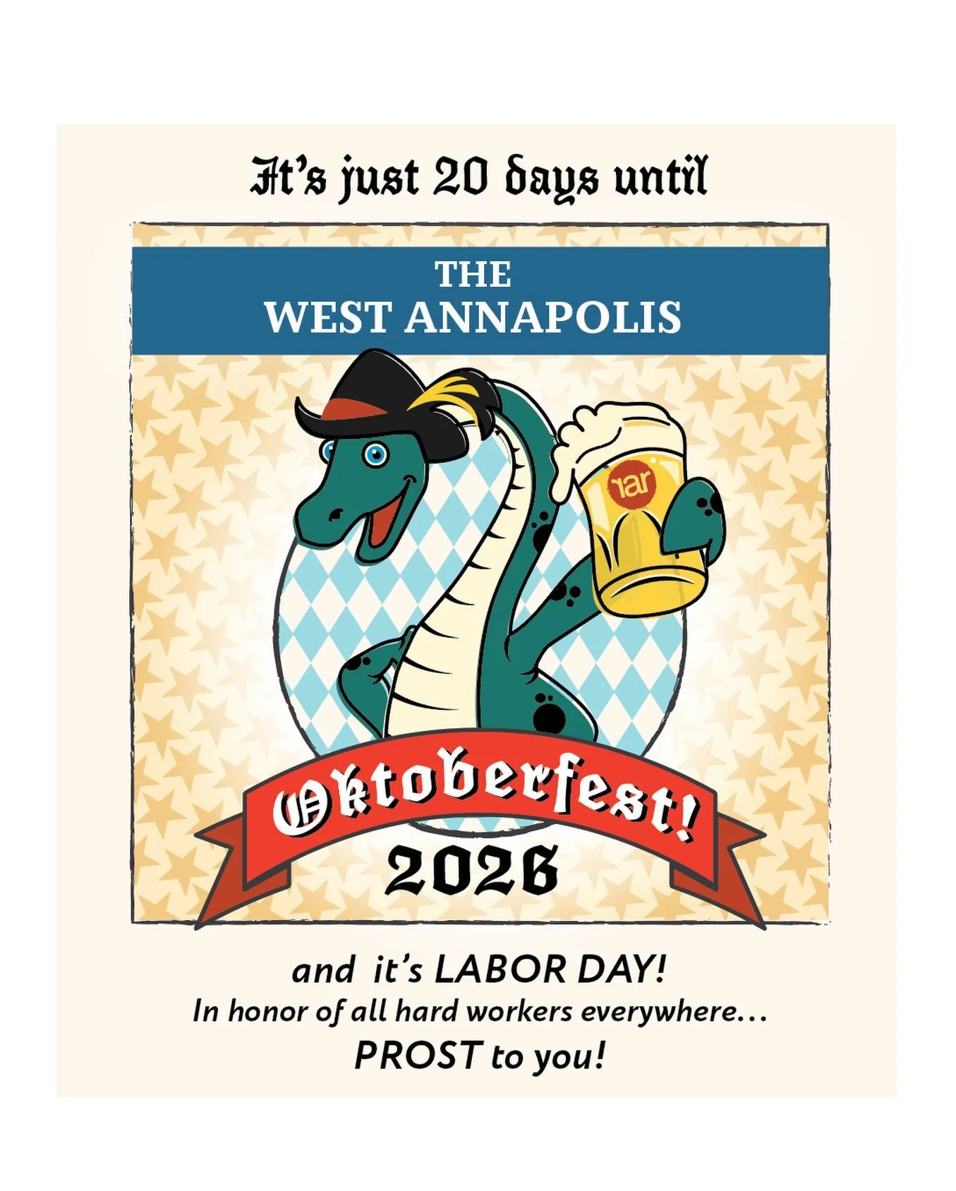Oktoberfest loves a hard worker!

Happy Labor Day! We hope you&rsquo;re enjoying a day off, good food, friends, and family.
We&rsquo;ll be ready to party again in just 20 days!

Sunday, September 27 &bull; West Annapolis

In honor of hard workers eve
