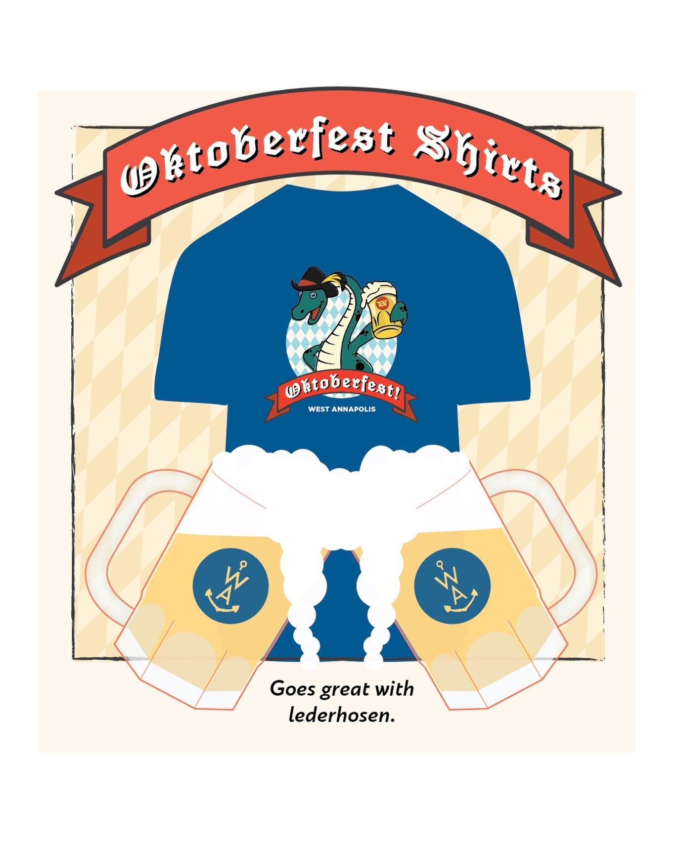 You would look great in this!

You asked. We listened. And this year, you can finally take a little piece of West Annapolis Oktoberfest home with you!

Official Oktoberfest shirts will be available for purchase at the festival on Sunday, September 27