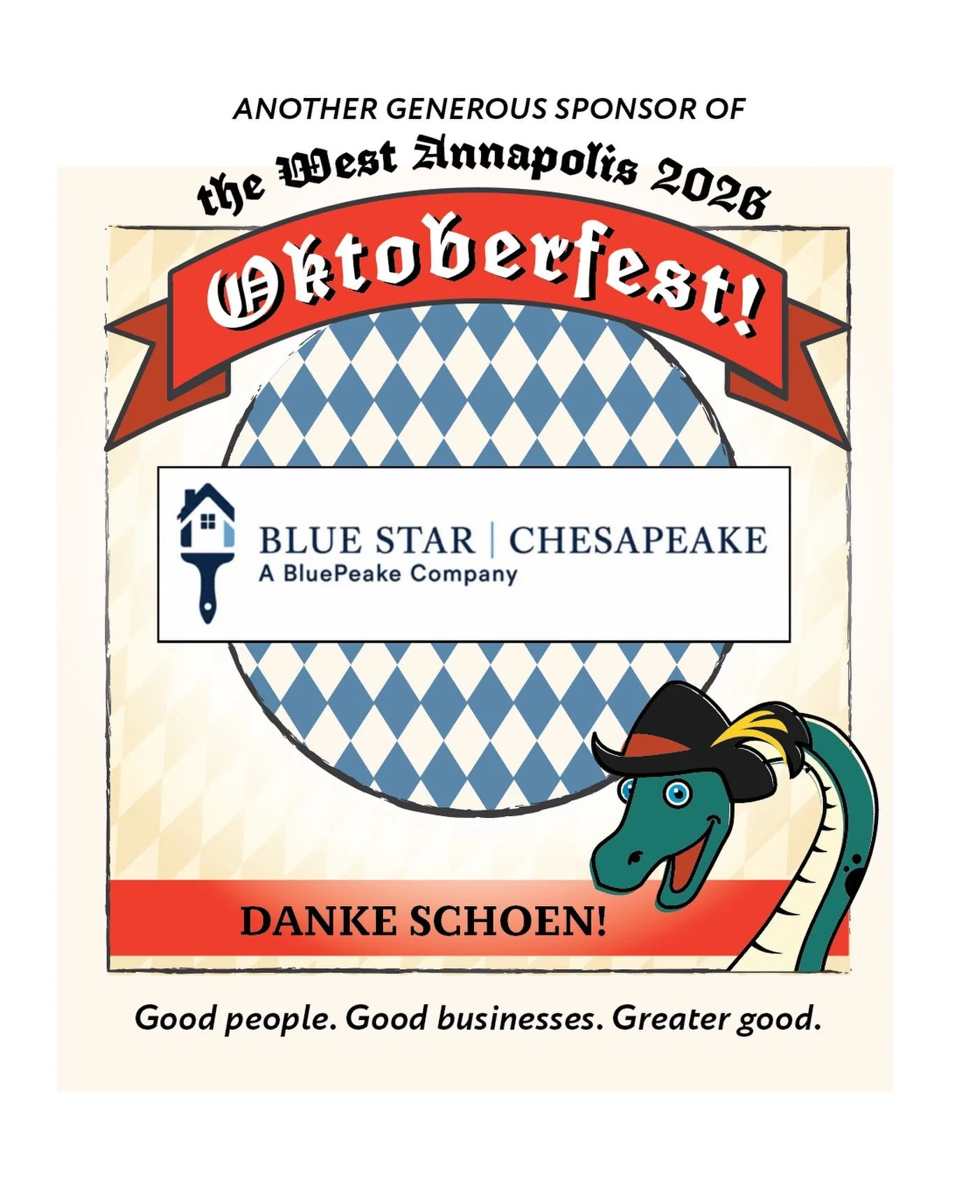 Danke schoen to our friends and generous supporters at Blue Star I Chesapeake Paint &amp; Property Services for pitching in to help bring you the West Annapolis Oktoberfest that you have been waiting for! 🍻

Bringing quality, capability, and experti