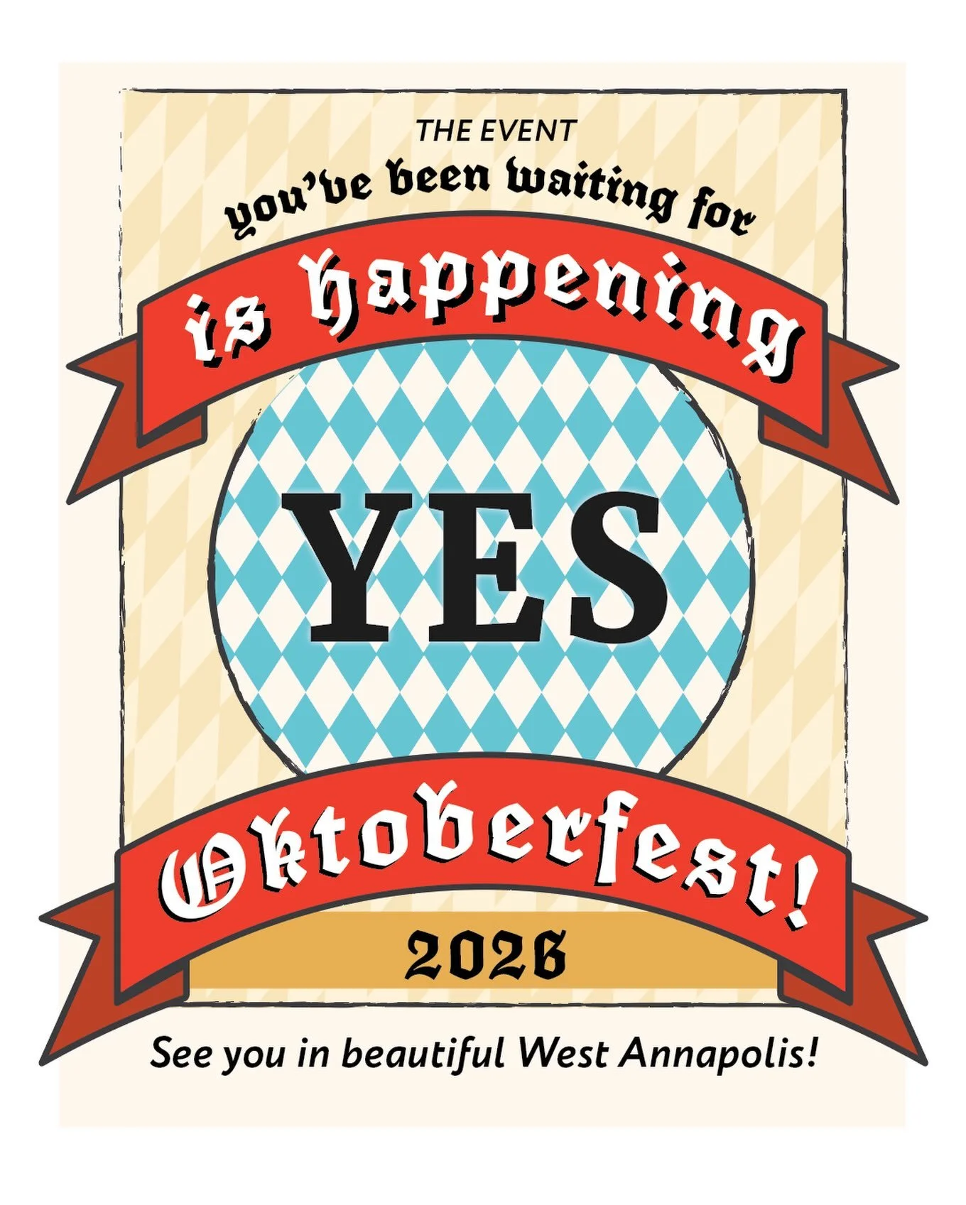 IT&rsquo;S ON!

WEST ANNAPOLIS OKTOBERFEST IS HAPPENING TODAY! 🍻

Come join us for one epic street party in beautiful West Annapolis!

📅 TODAY &mdash; Sunday, September 27
⏰ 11 AM&ndash;4 PM
📍 Annapolis Street &amp; Giddings Avenue

We&rsquo;ve go